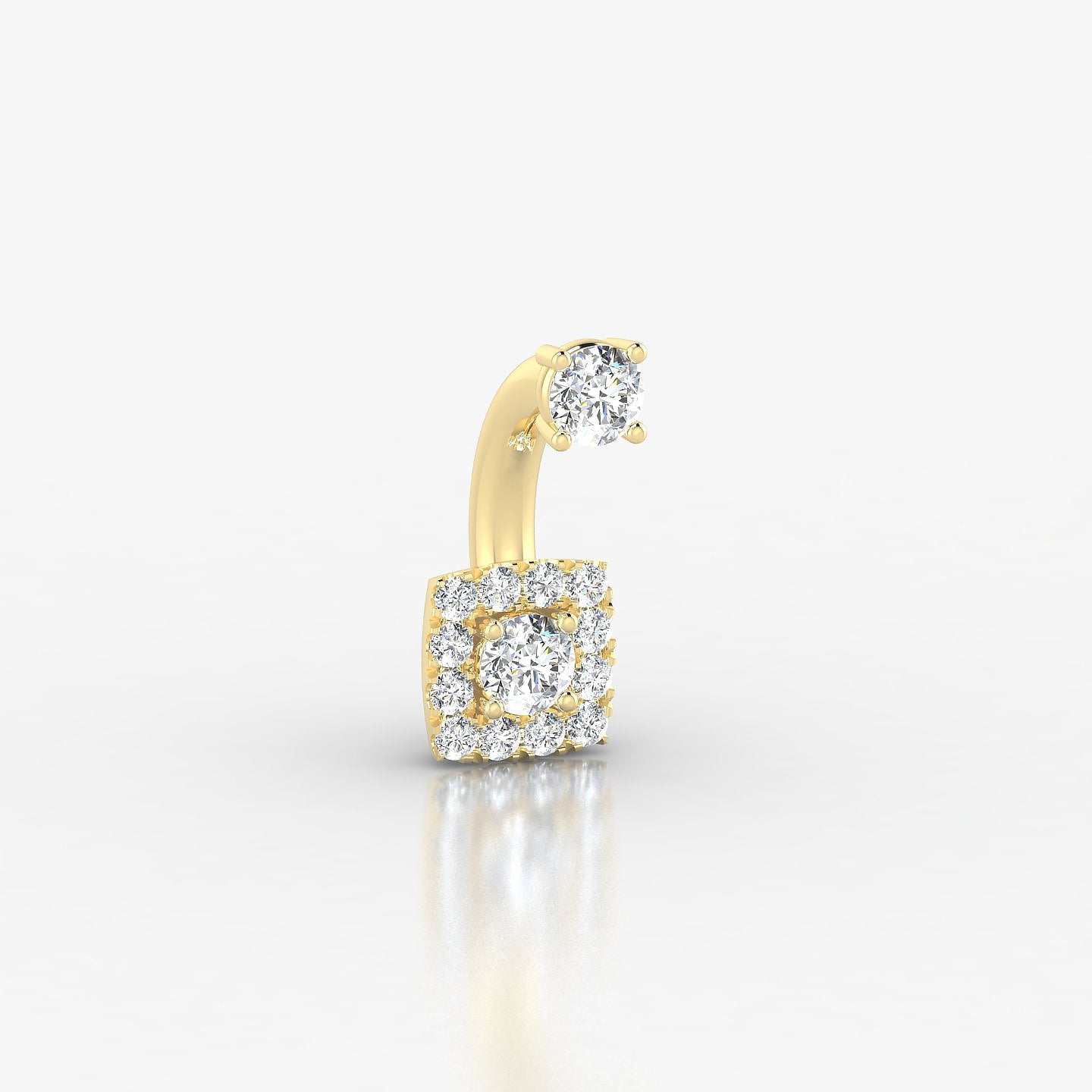 Diane | 18k Yellow Gold 8 mm 5 mm Diamond Navel Piercing