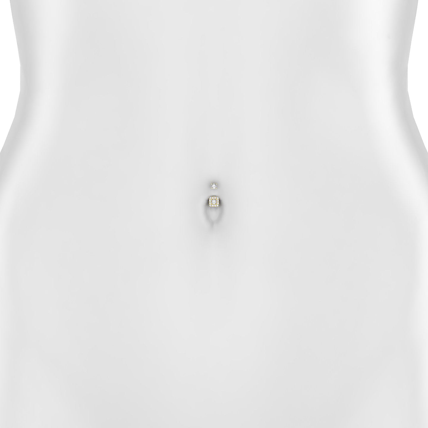 Diane | 18k Yellow Gold 8 mm 5 mm Diamond Navel Piercing