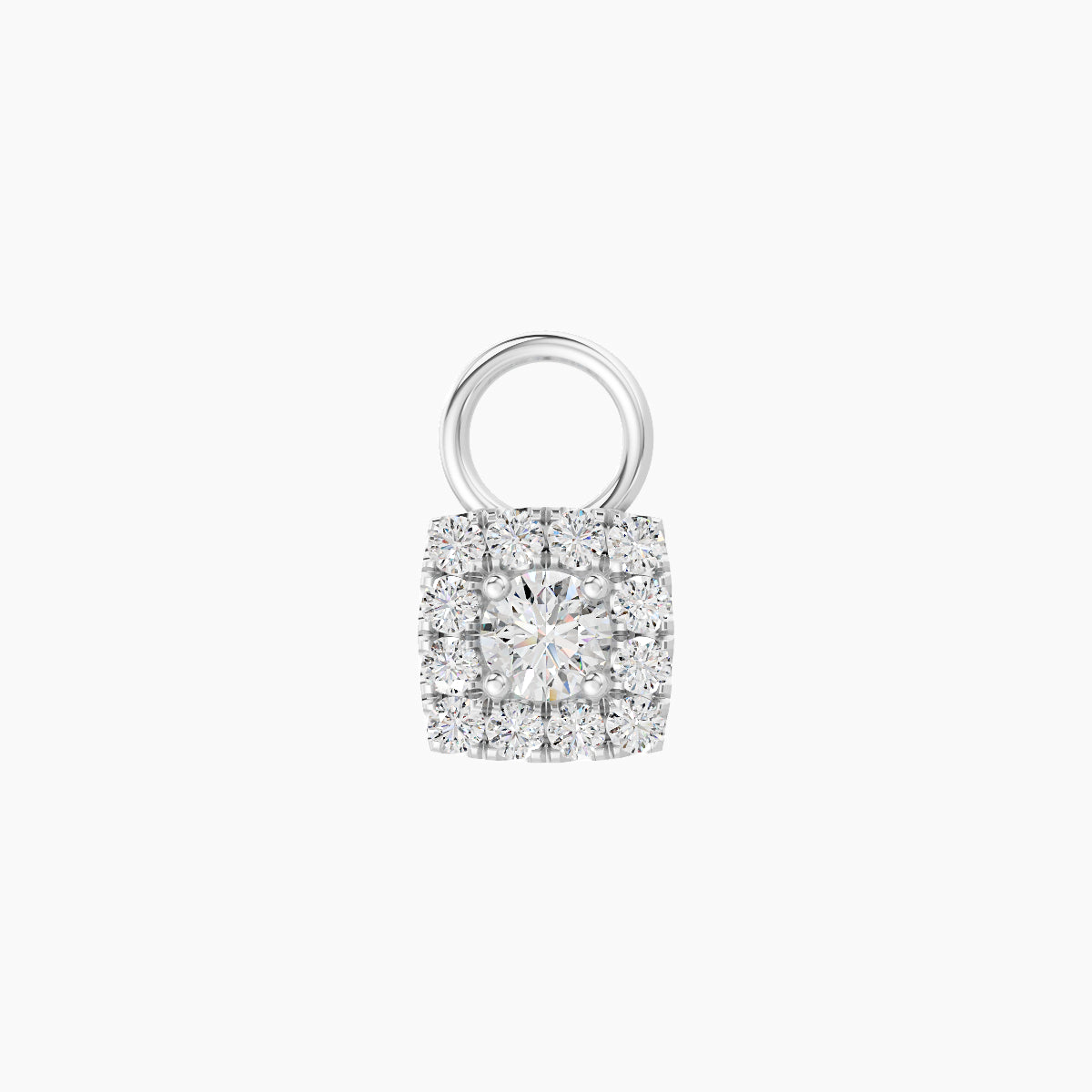 Diane | 18k White Gold 5 mm Diamond Charm