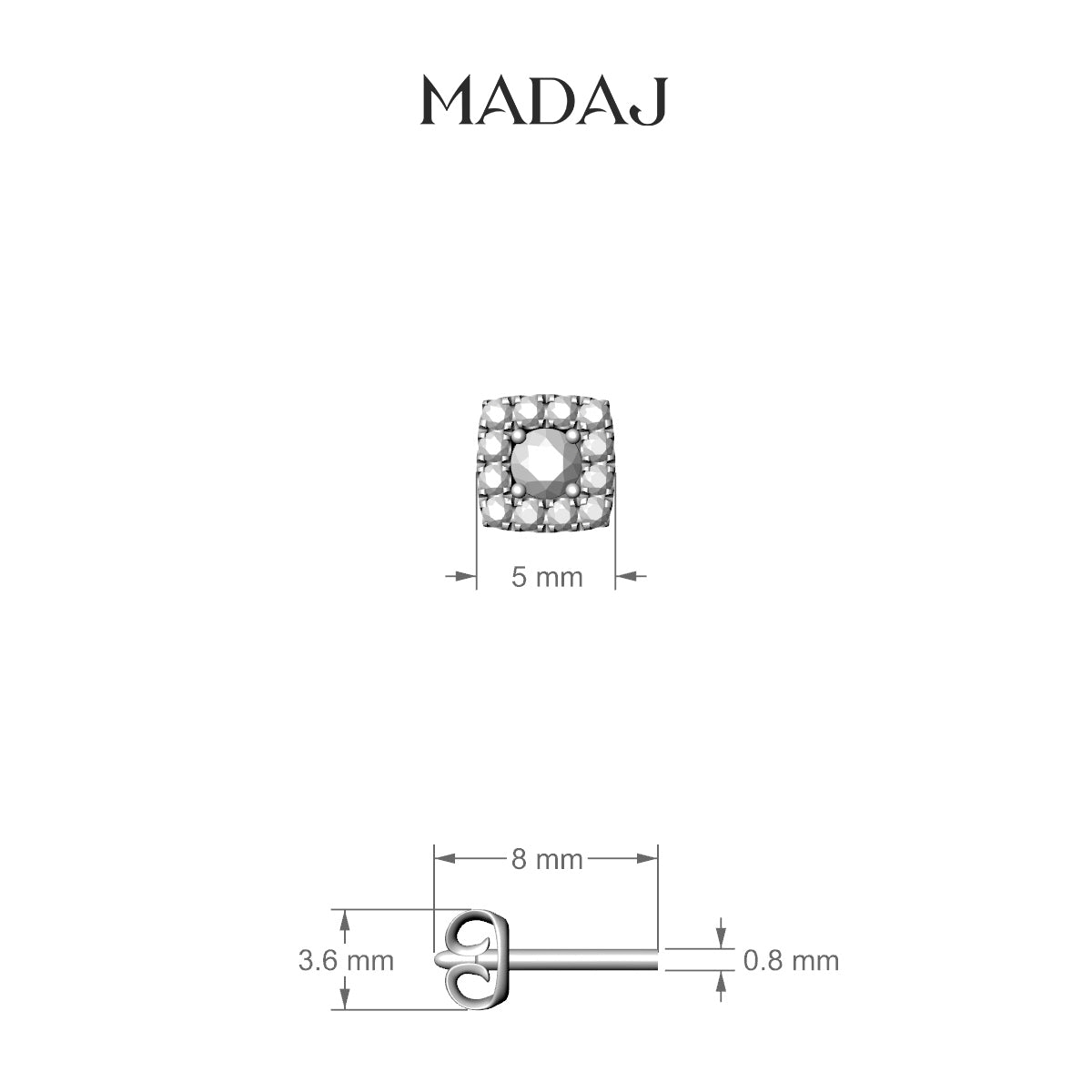 Diane | 18k Yellow Gold 5 mm Diamond Earring