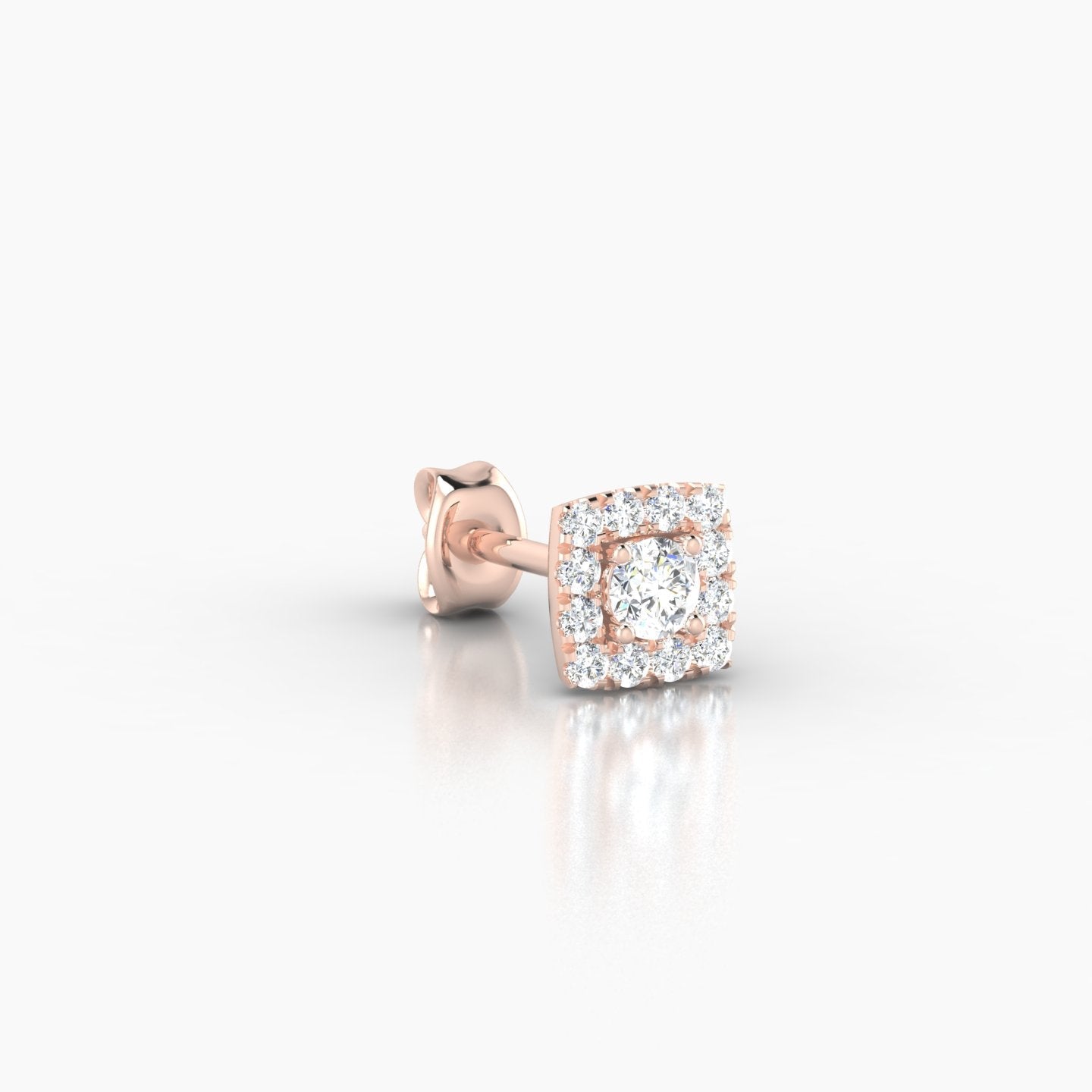 Diane | 18k Rose Gold 5 mm Diamond Earring