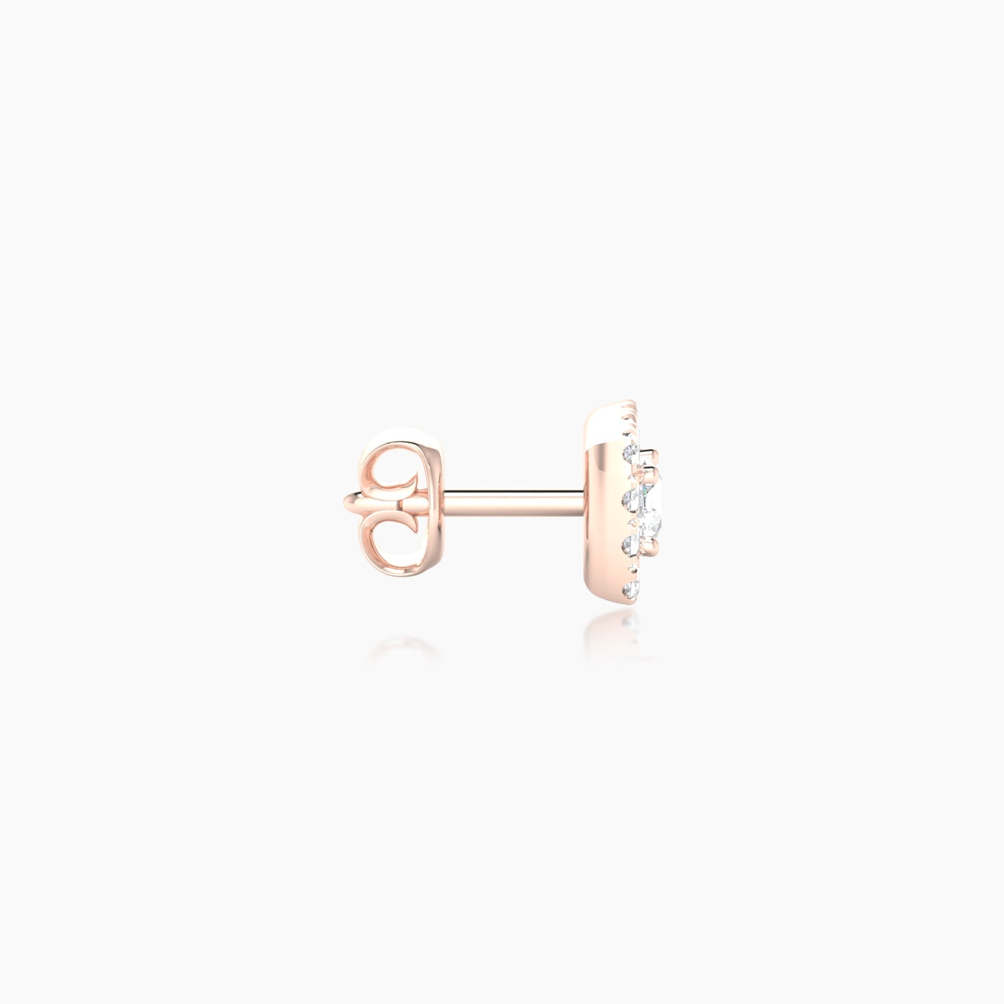 Diane | 18k Rose Gold 5 mm Diamond Earring