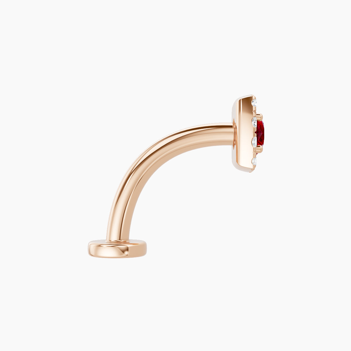 Diane | 18k Rose Gold 10 mm 5.5 mm Ruby & Diamond Floating Navel Piercing