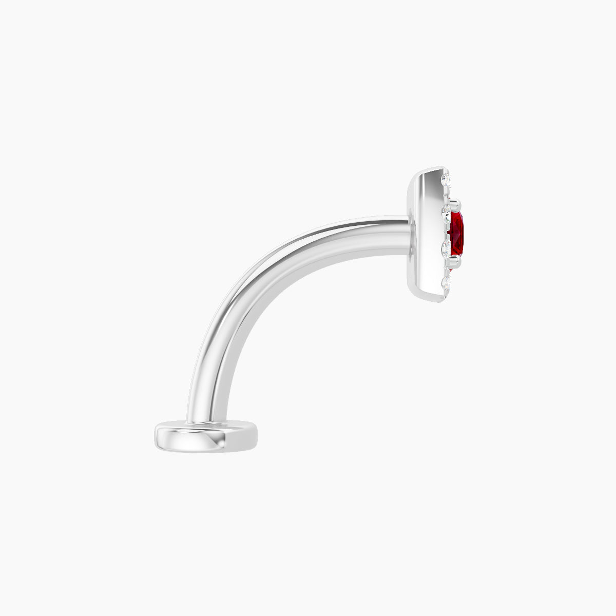 Diane | 18k White Gold 10 mm 5.5 mm Ruby & Diamond Floating Navel Piercing