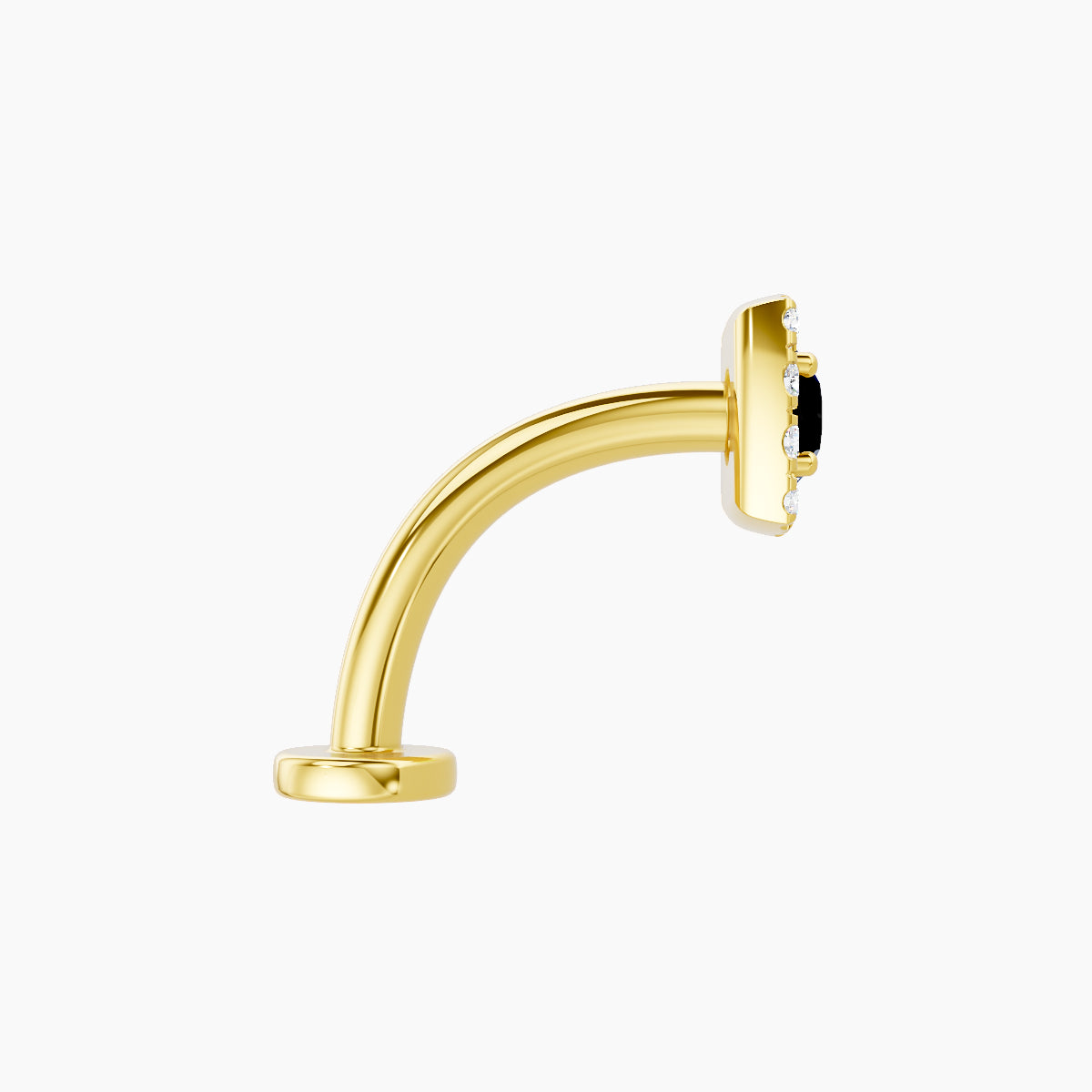 Diane | 18k Yellow Gold 10 mm 5.5 mm Black Diamond & Diamond Floating Navel Piercing