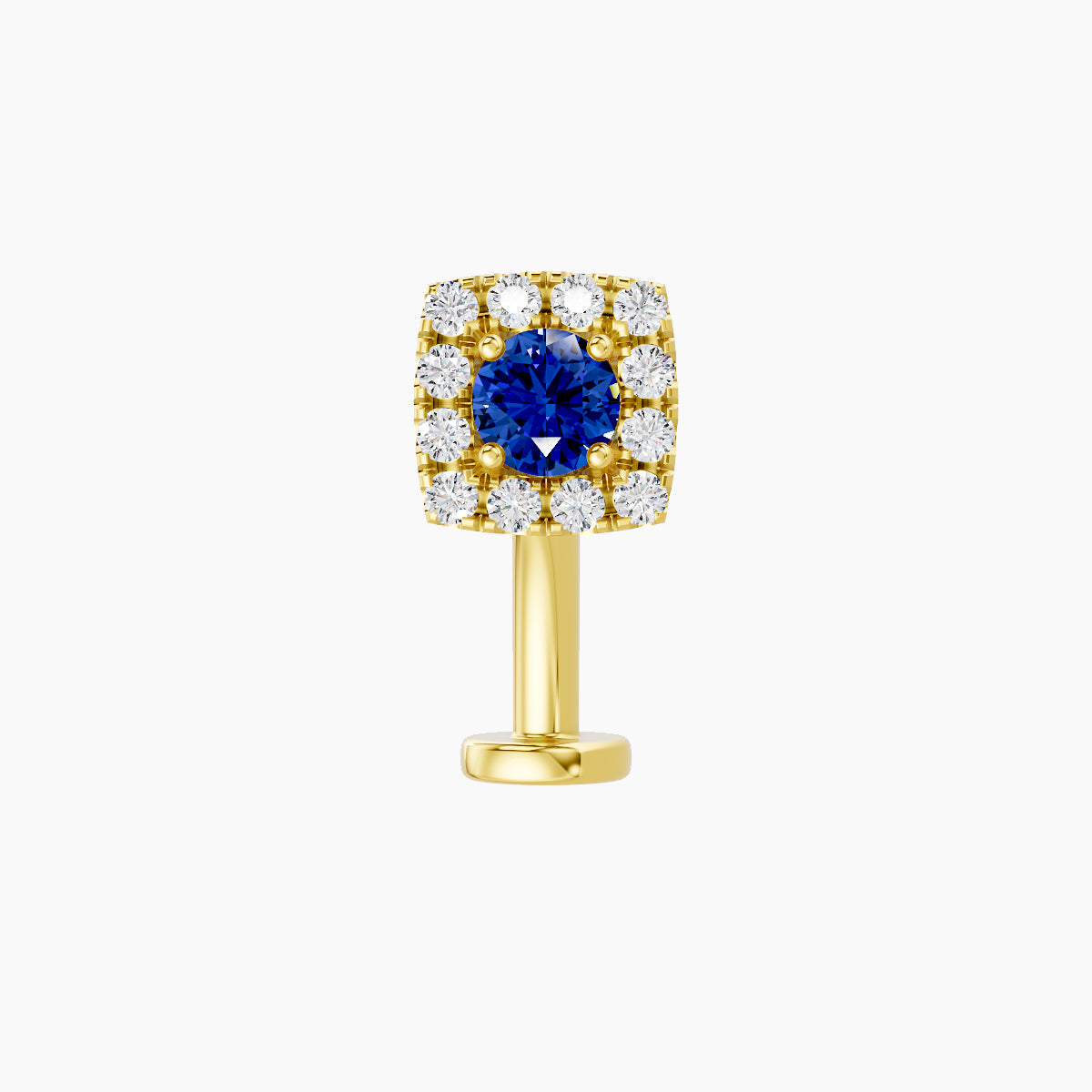 Diane | 18k Yellow Gold 10 mm 5.5 mm Sapphire & Diamond Floating Navel Piercing