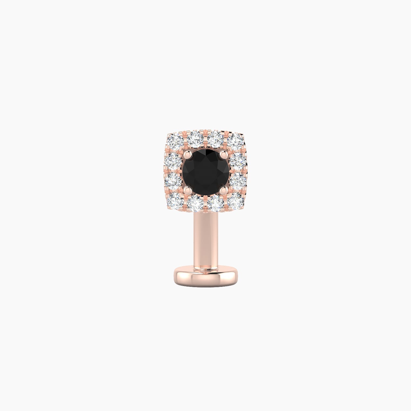Diane | 18k Rose Gold 10 mm 5.5 mm Black Diamond & Diamond Floating Navel Piercing