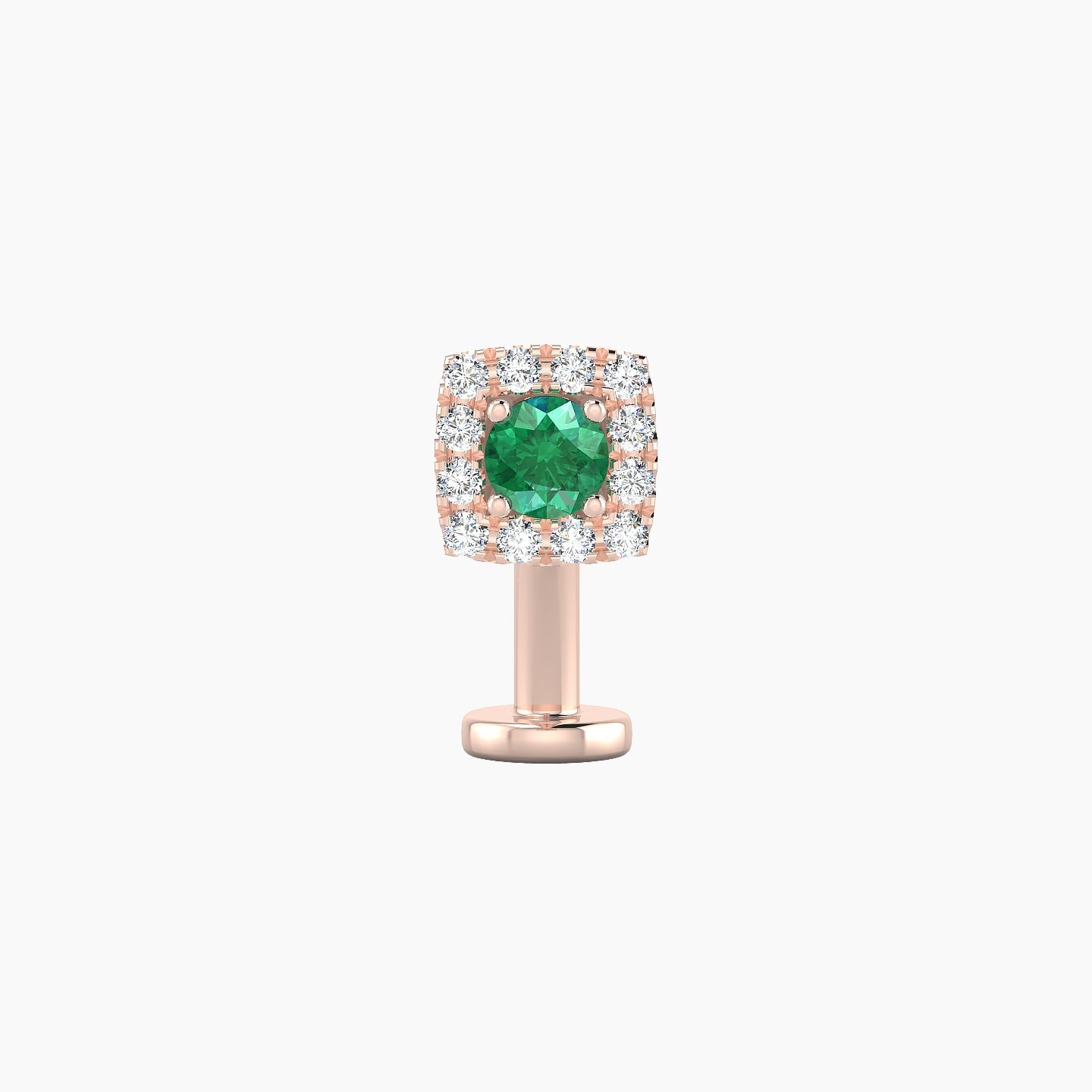 Diane | 18k Rose Gold 10 mm 5.5 mm Emerald & Diamond Floating Navel Piercing