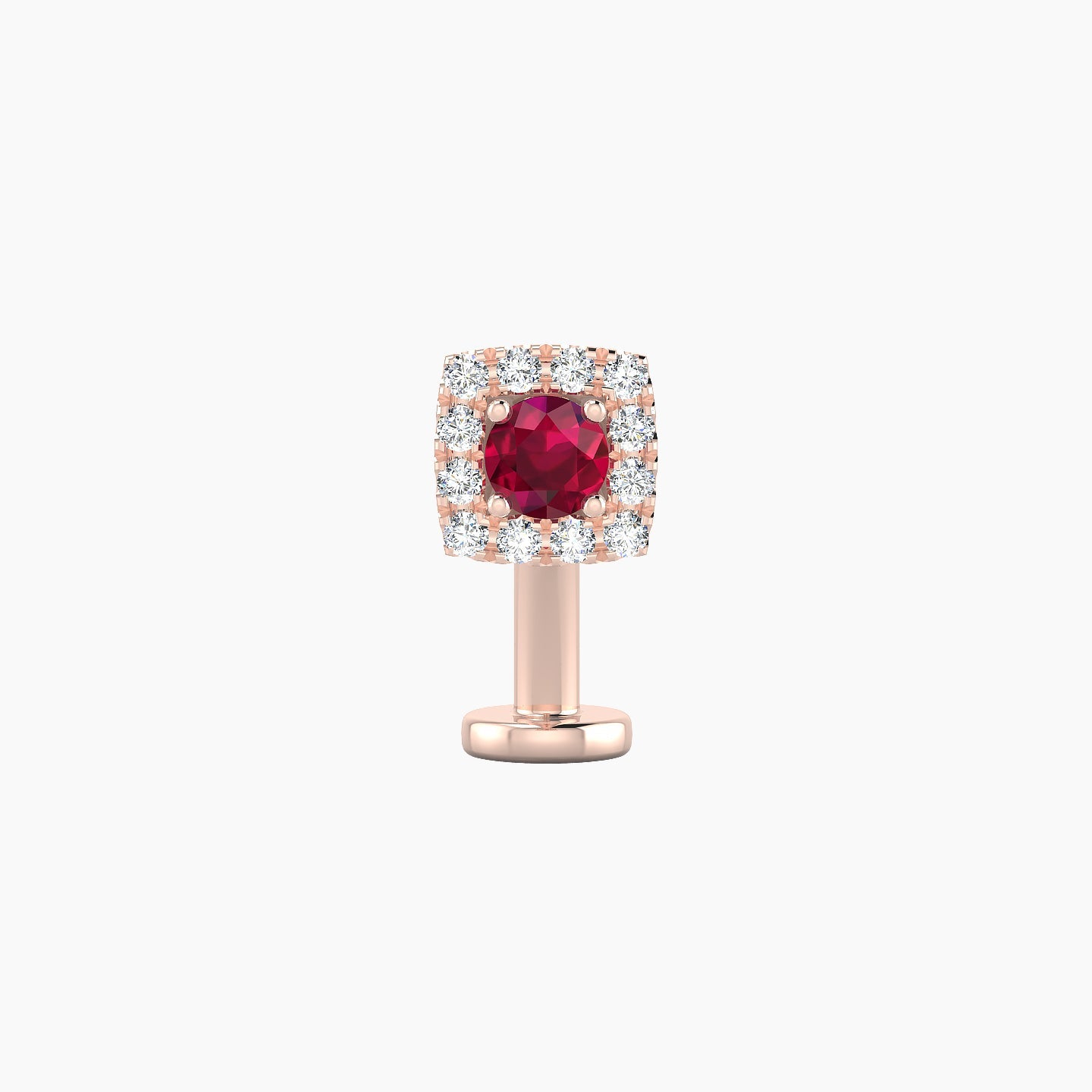 Diane | 18k Rose Gold 10 mm 5.5 mm Ruby & Diamond Floating Navel Piercing