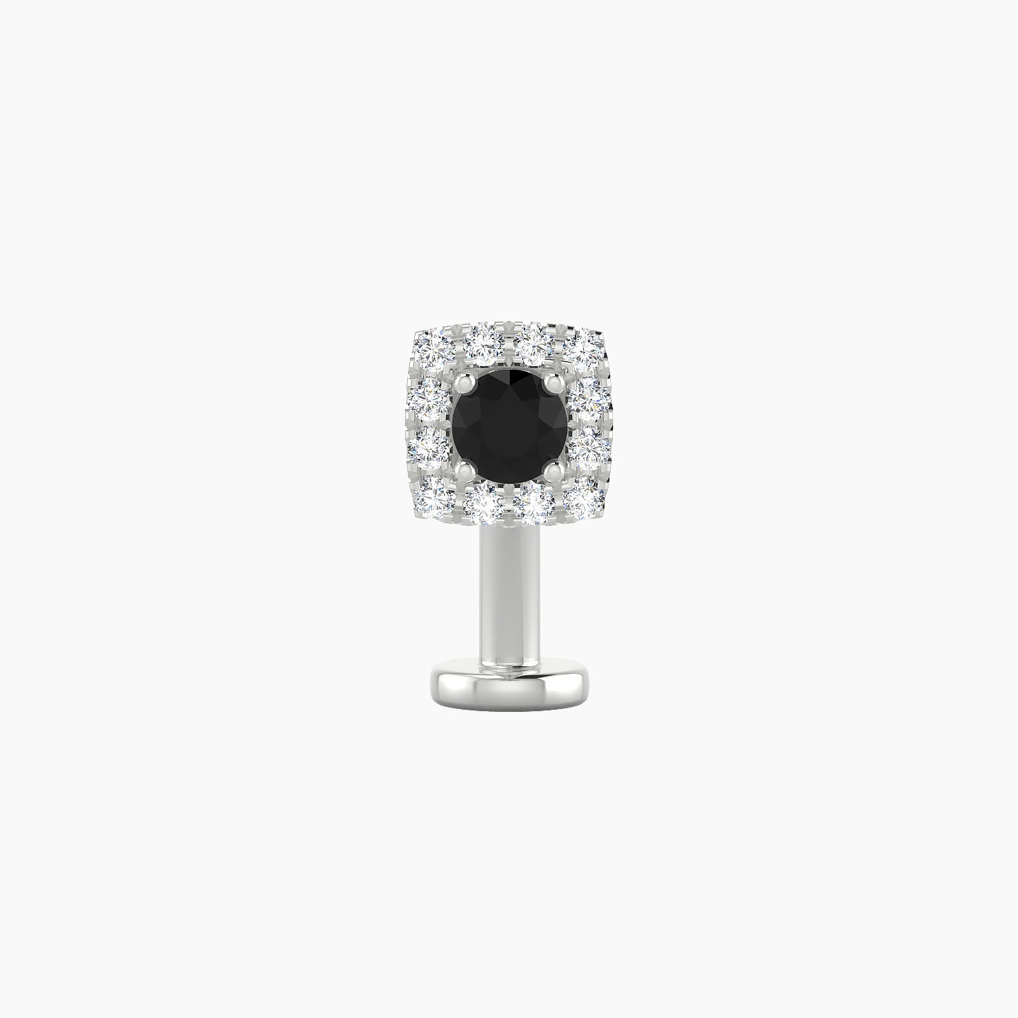 Diane | 18k White Gold 10 mm 5.5 mm Black Diamond & Diamond Floating Navel Piercing