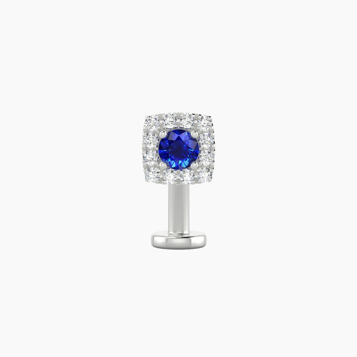 Diane | 18k White Gold 10 mm 5.5 mm Sapphire & Diamond Floating Navel Piercing