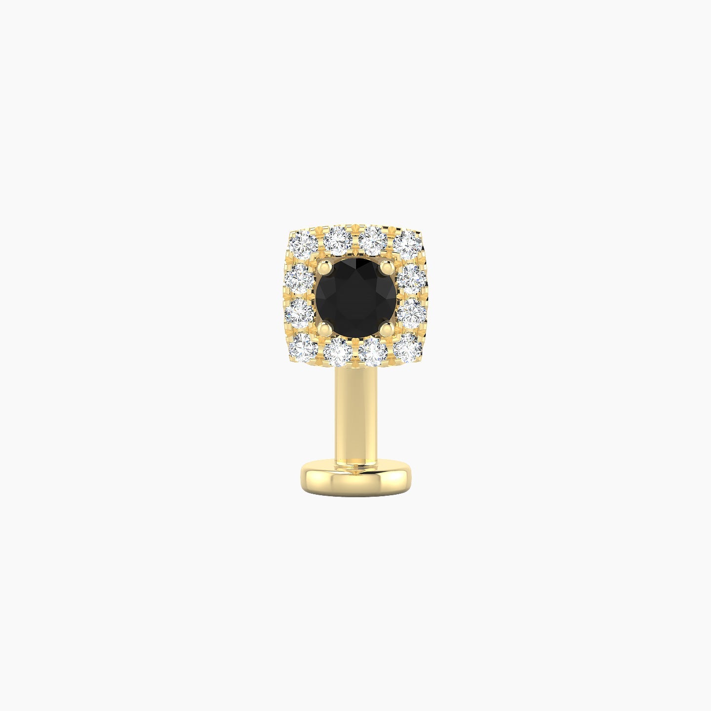 Diane | 18k Yellow Gold 10 mm 5.5 mm Black Diamond & Diamond Floating Navel Piercing
