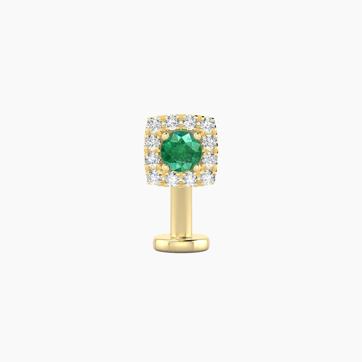 Diane | 18k Yellow Gold 10 mm 5.5 mm Emerald & Diamond Floating Navel Piercing
