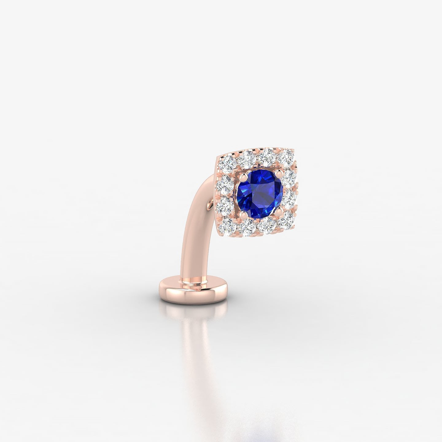 Diane | 18k Rose Gold 10 mm 5.5 mm Sapphire & Diamond Floating Navel Piercing