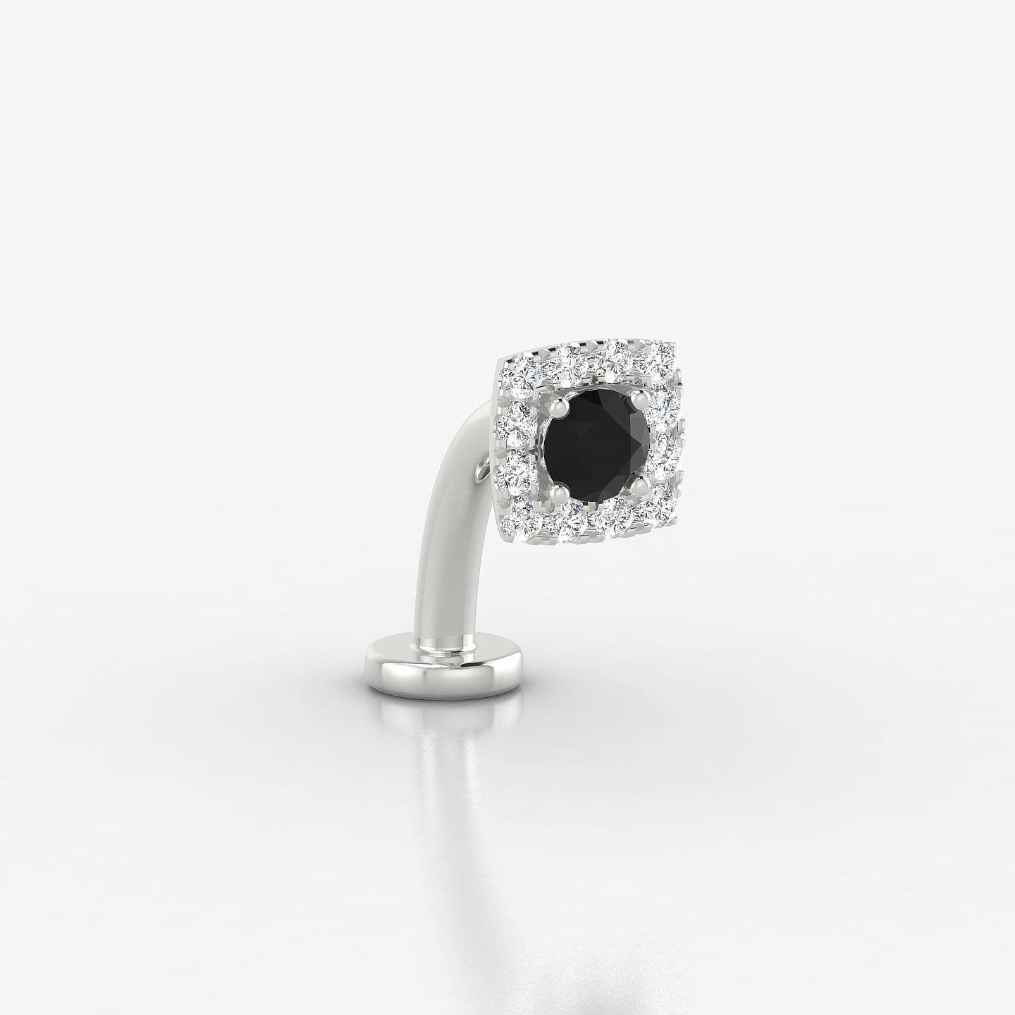 Diane | 18k White Gold 10 mm 5.5 mm Black Diamond & Diamond Floating Navel Piercing