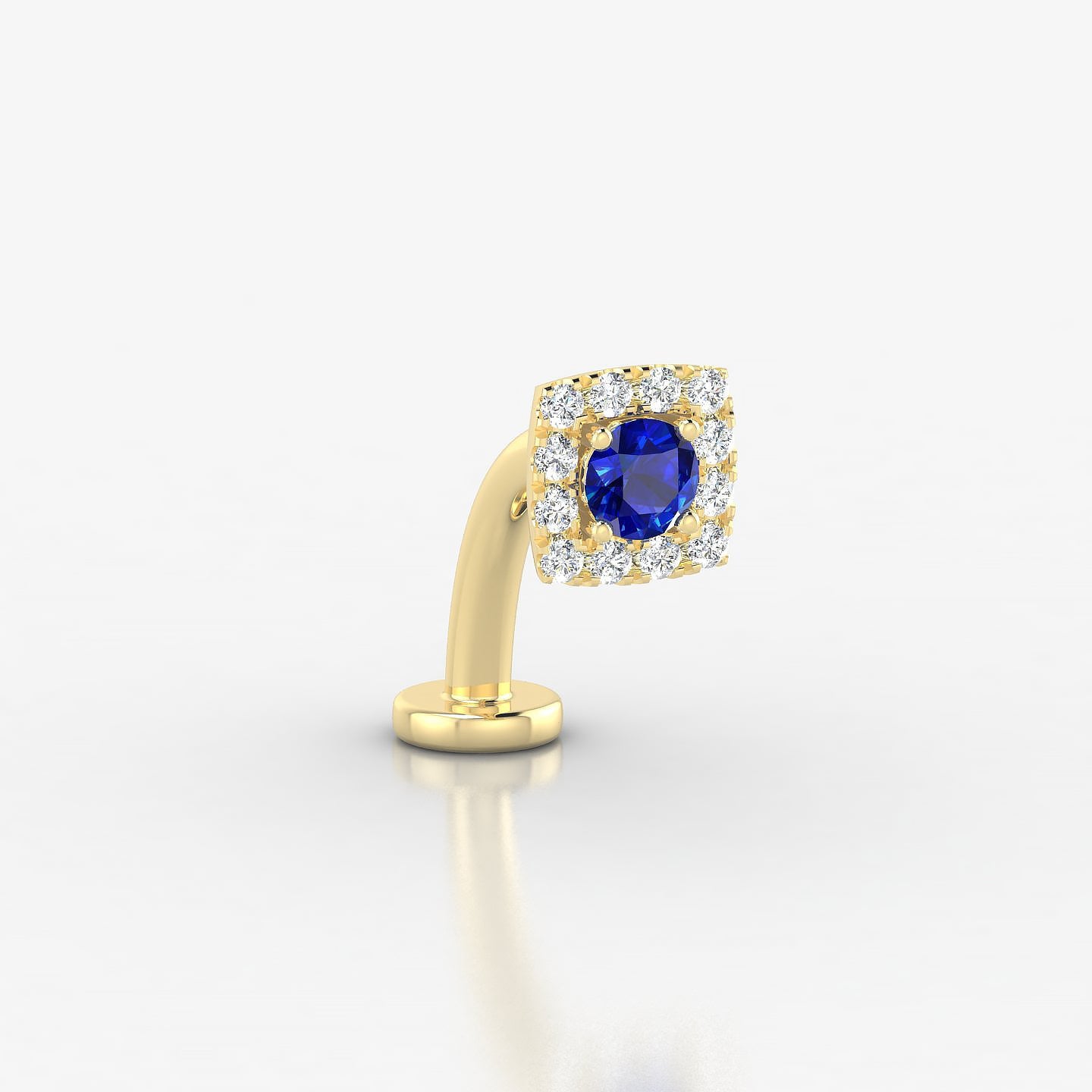 Diane | 18k Yellow Gold 10 mm 5.5 mm Sapphire & Diamond Floating Navel Piercing