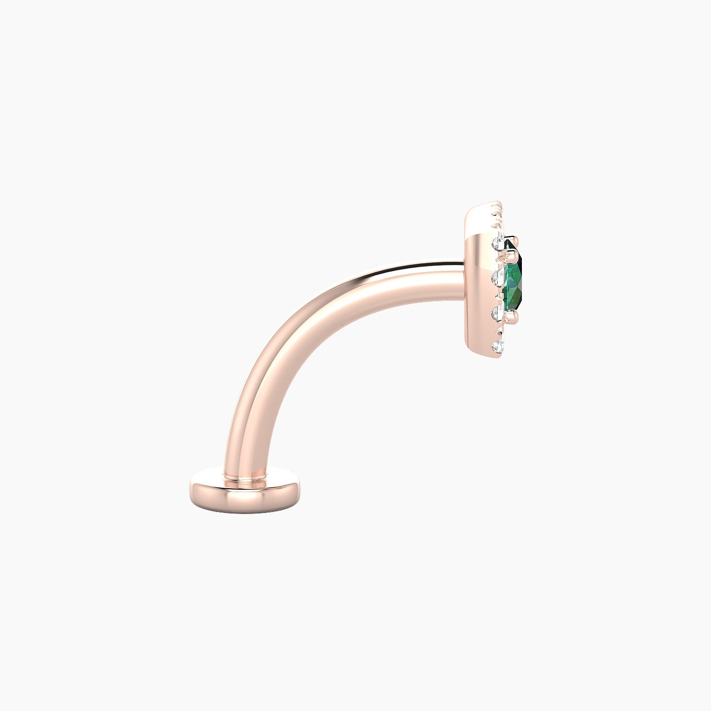 Diane | 18k Rose Gold 10 mm 5.5 mm Emerald & Diamond Floating Navel Piercing