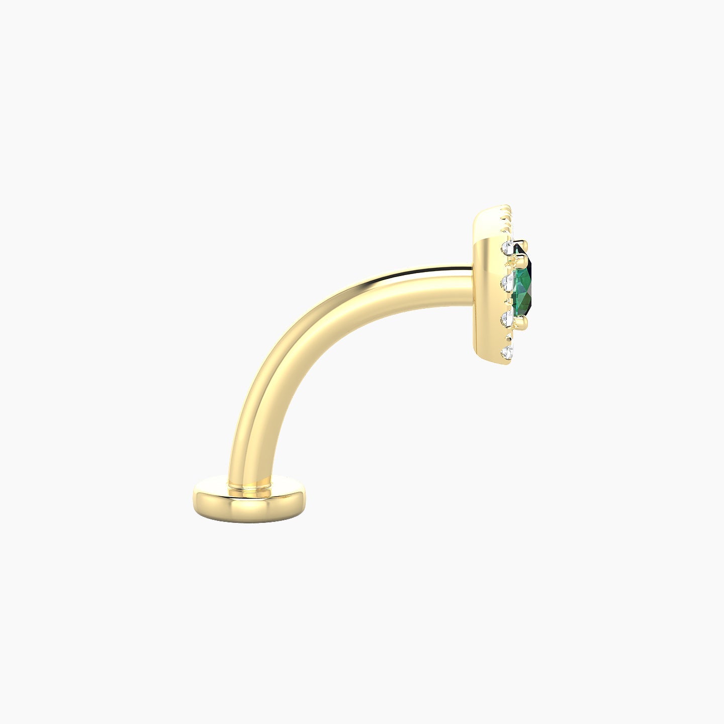 Diane | 18k Yellow Gold 10 mm 5.5 mm Emerald & Diamond Floating Navel Piercing