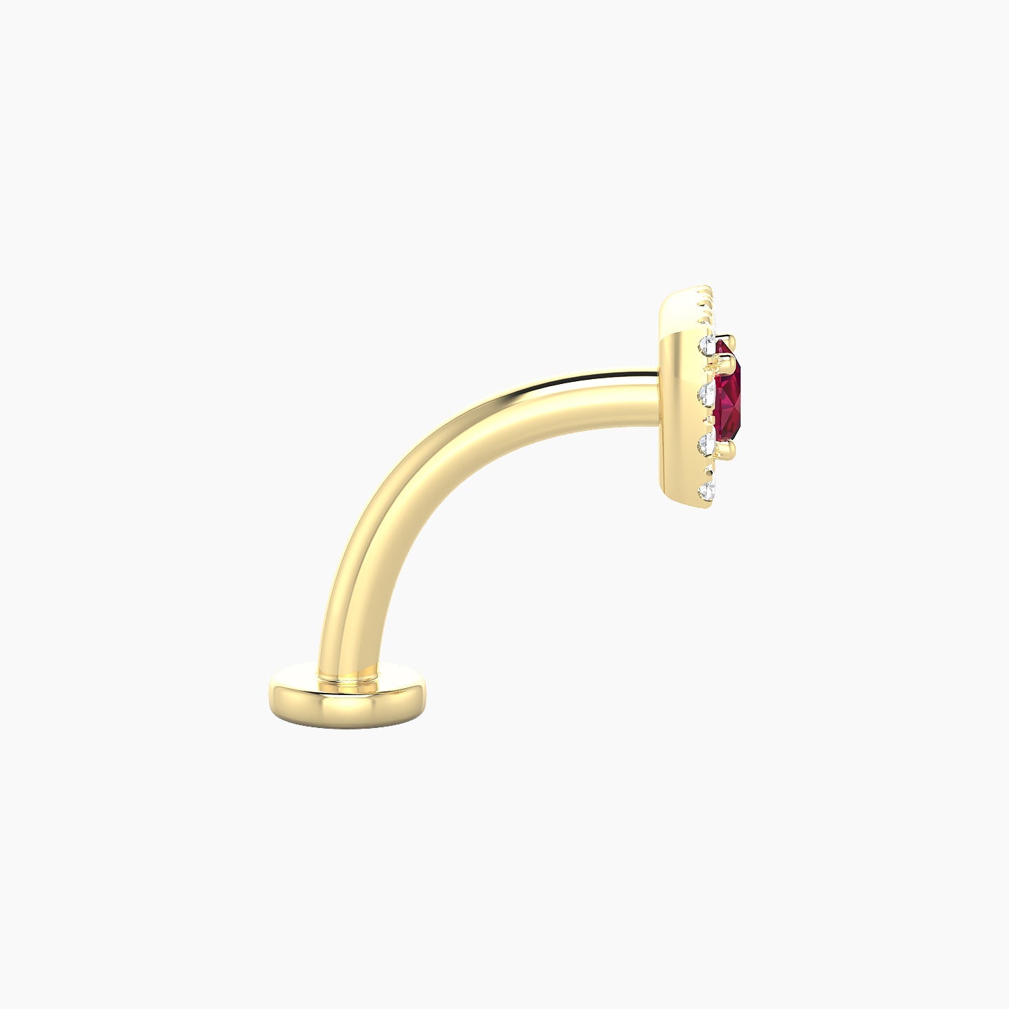 Diane | 18k Yellow Gold 10 mm 5.5 mm Ruby & Diamond Floating Navel Piercing