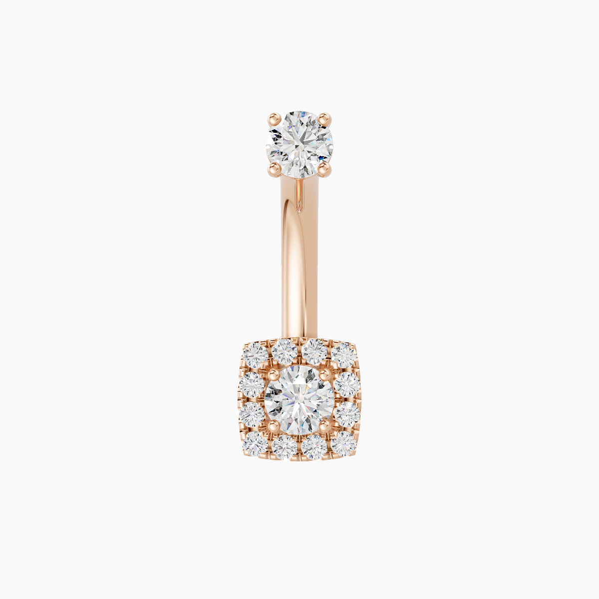 Diane | 18k Rose Gold 5.5 mm 10 mm Diamond Navel Piercing