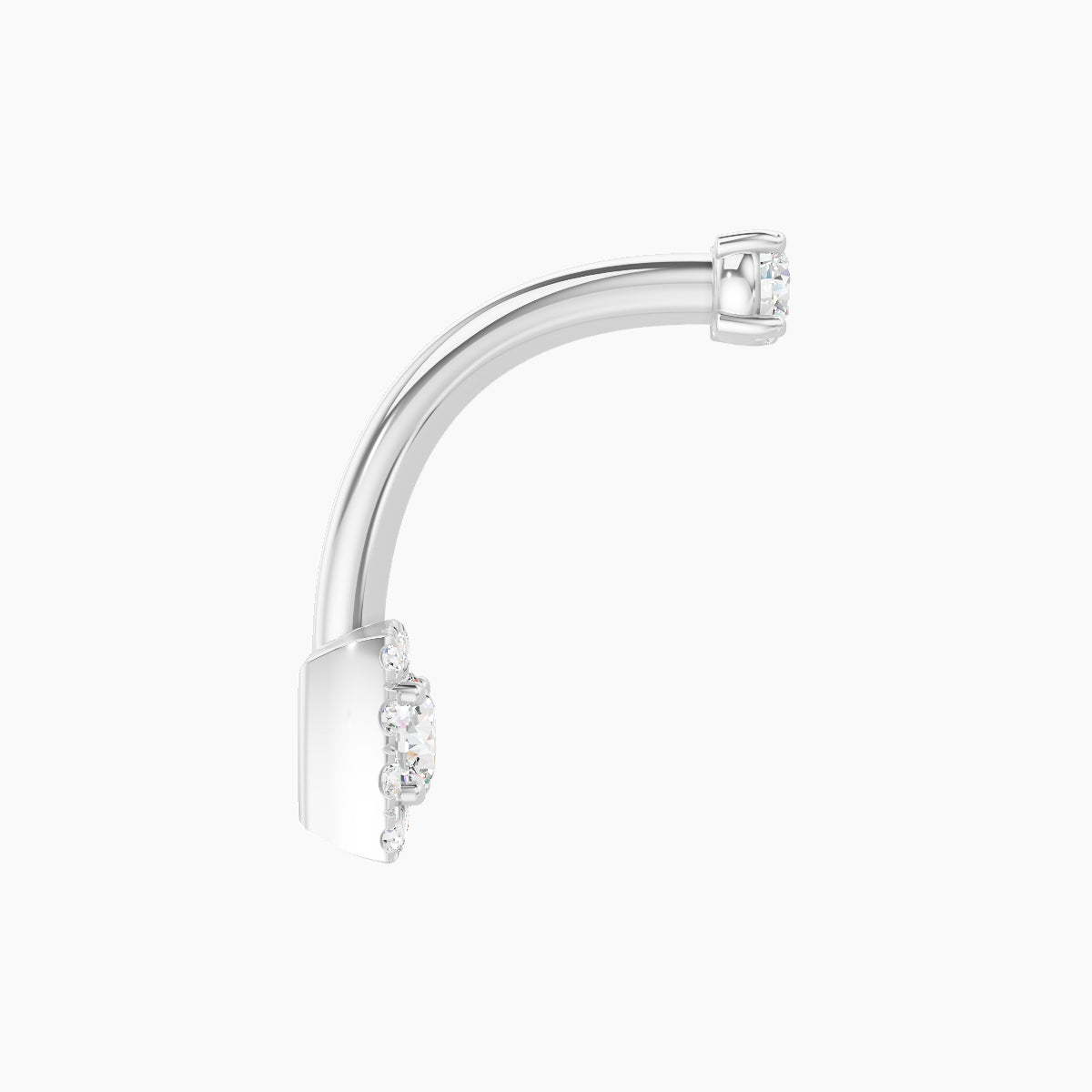 Diane | 18k White Gold 5.5 mm 10 mm Diamond Navel Piercing