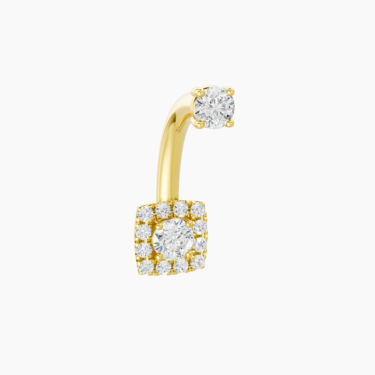 Diane | 18k Yellow Gold 5.5 mm 10 mm Diamond Navel Piercing
