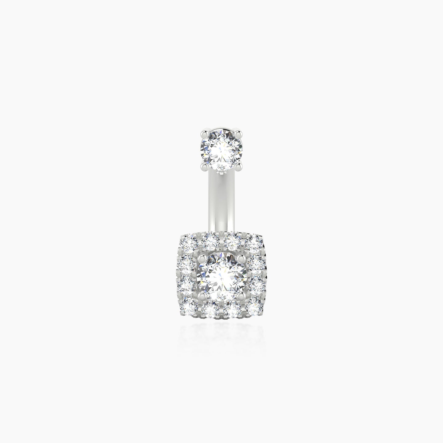 Diane | 18k White Gold 10 mm 5.5 mm Diamond Navel Piercing