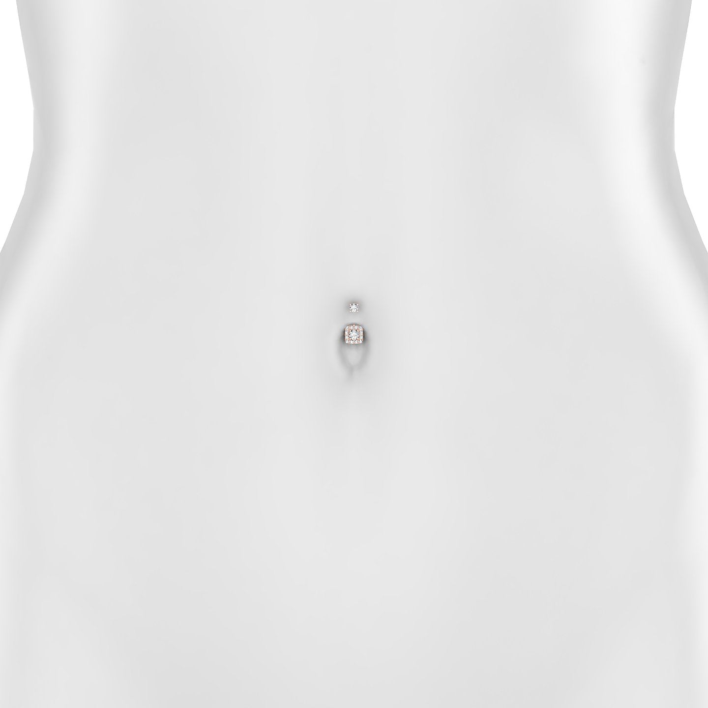 Diane | 18k Rose Gold 10 mm 5.5 mm Diamond Navel Piercing