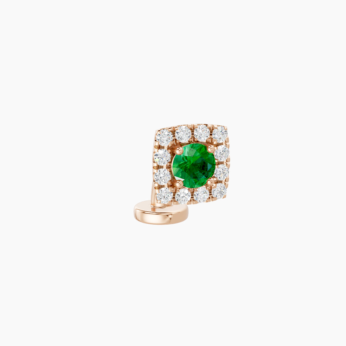 Diane | 18k Rose Gold 6 mm 5.5 mm Emerald & Diamond Floating Navel Piercing