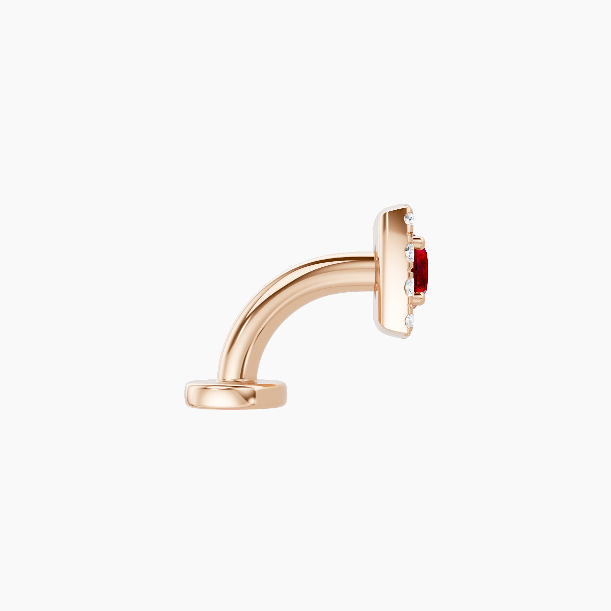 Diane | 18k Rose Gold 6 mm 5.5 mm Ruby & Diamond Floating Navel Piercing