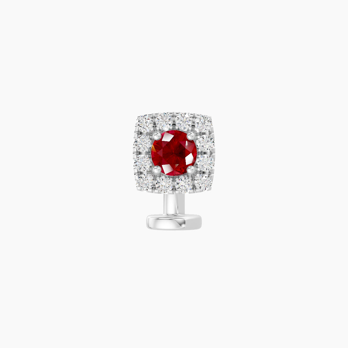 Diane | 18k White Gold 6 mm 5.5 mm Ruby & Diamond Floating Navel Piercing