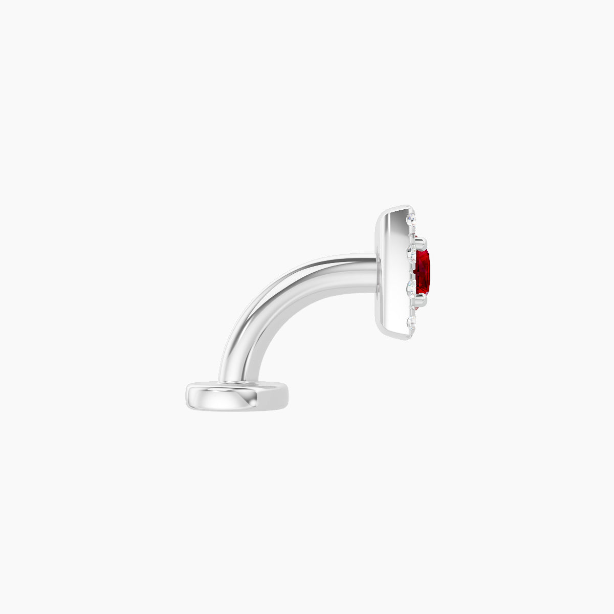 Diane | 18k White Gold 6 mm 5.5 mm Ruby & Diamond Floating Navel Piercing