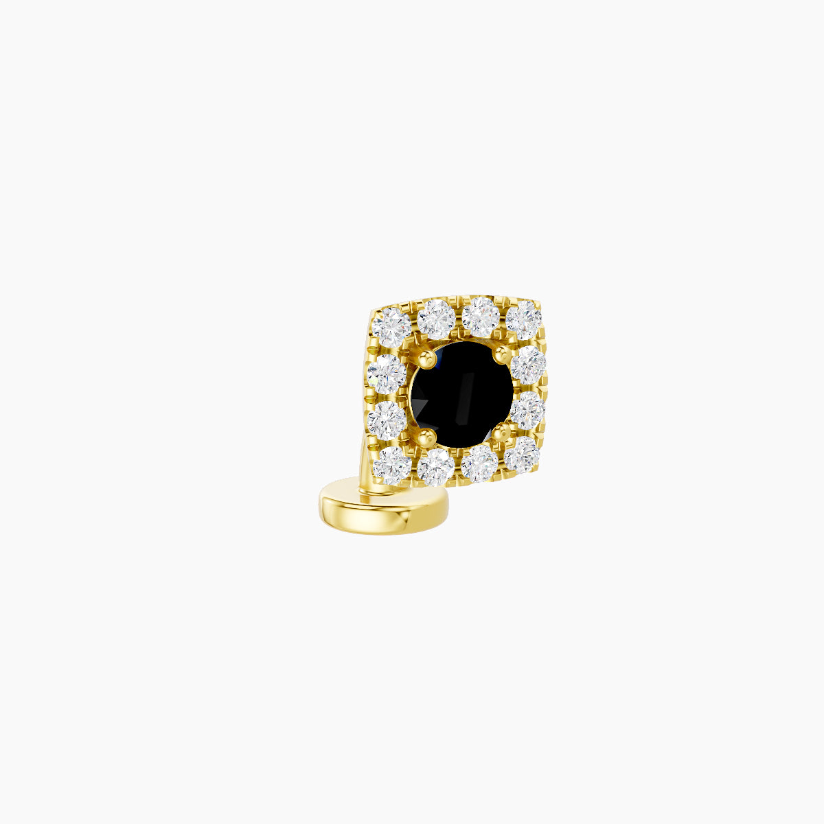 Diane | 18k Yellow Gold 6 mm 5.5 mm Black Diamond & Diamond Floating Navel Piercing
