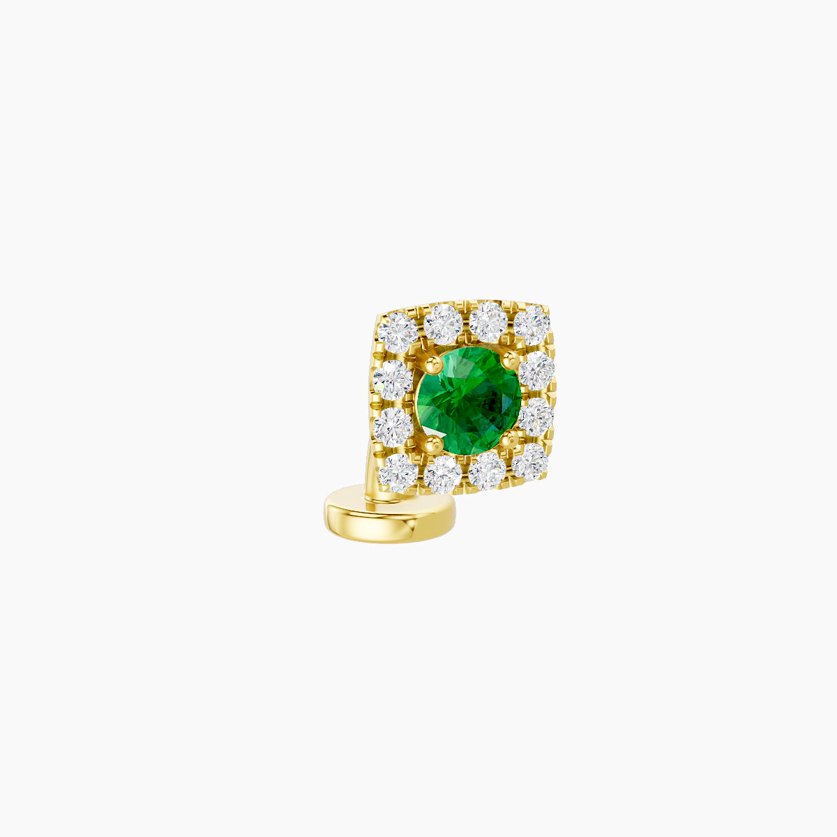 Diane | 18k Yellow Gold 6 mm 5.5 mm Emerald & Diamond Floating Navel Piercing