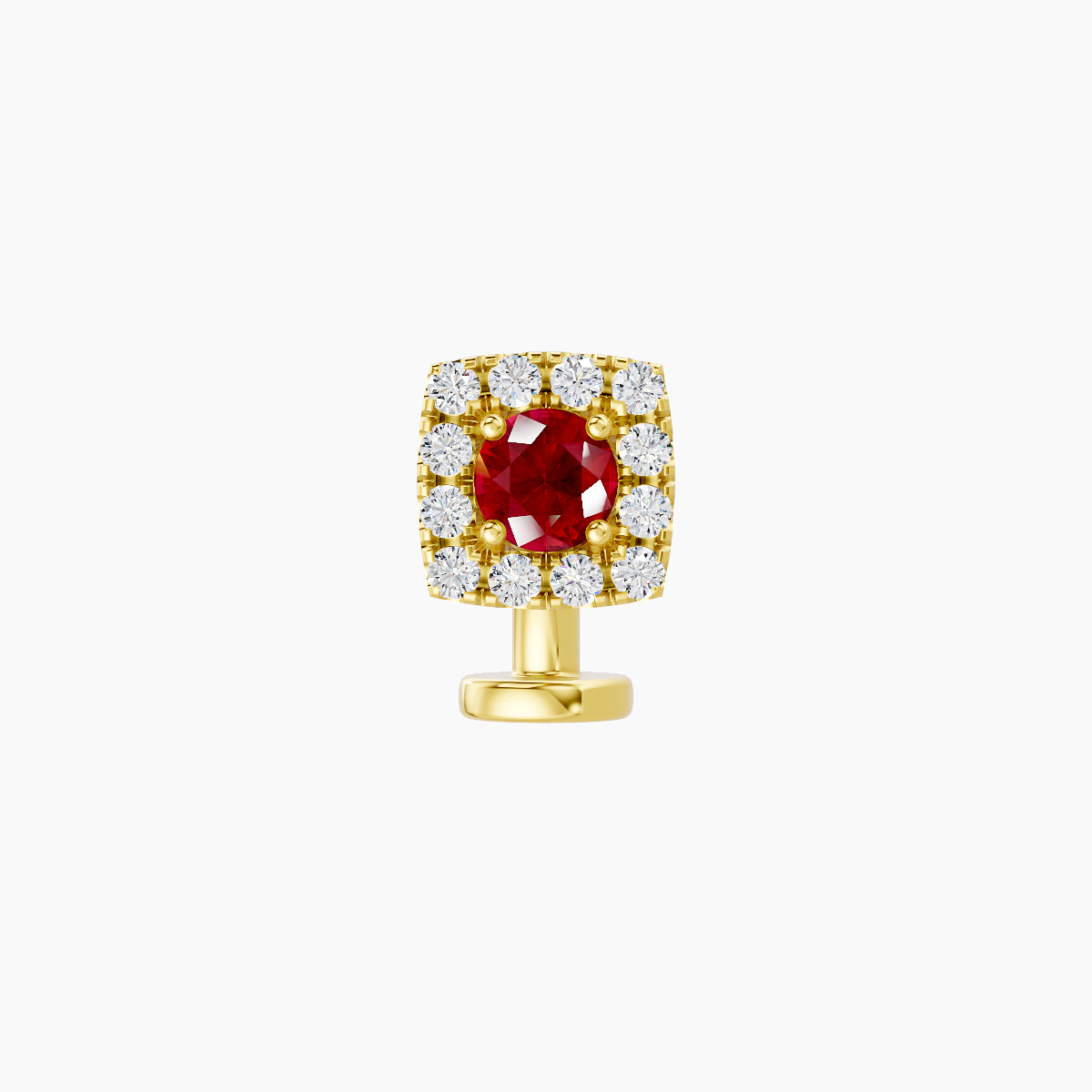 Diane | 18k Yellow Gold 6 mm 5.5 mm Ruby & Diamond Floating Navel Piercing