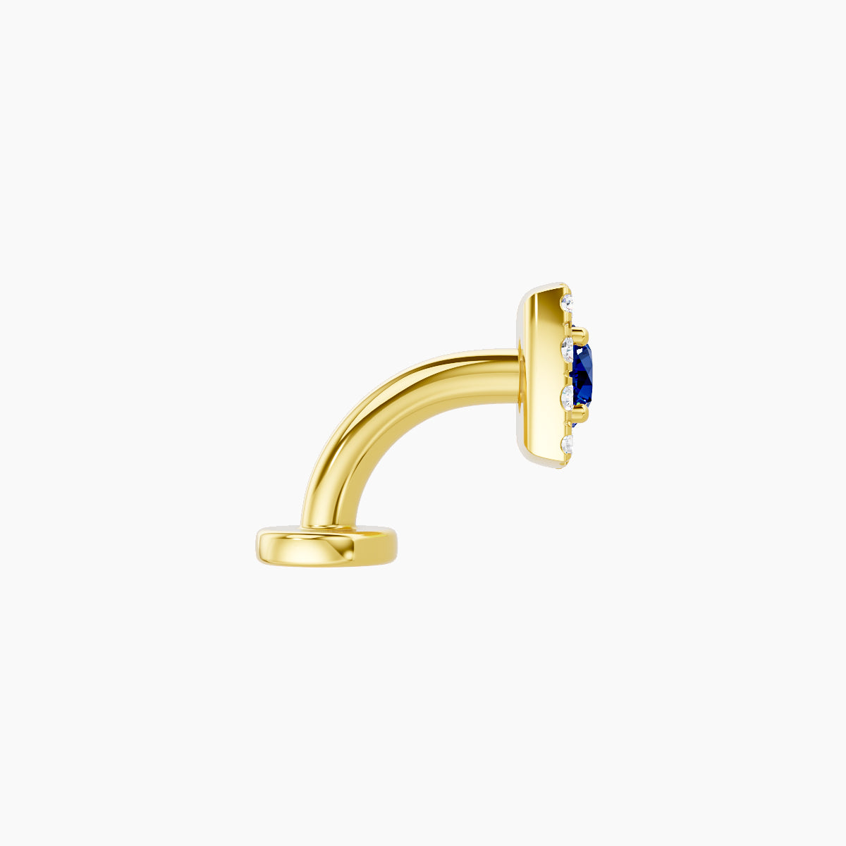 Diane | 18k Yellow Gold 6 mm 5.5 mm Sapphire & Diamond Floating Navel Piercing
