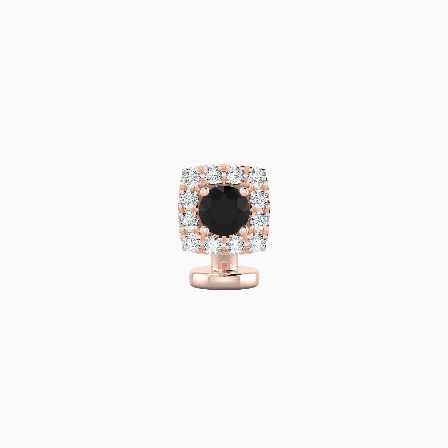Diane | 18k Rose Gold 6 mm 5.5 mm Black Diamond & Diamond Floating Navel Piercing