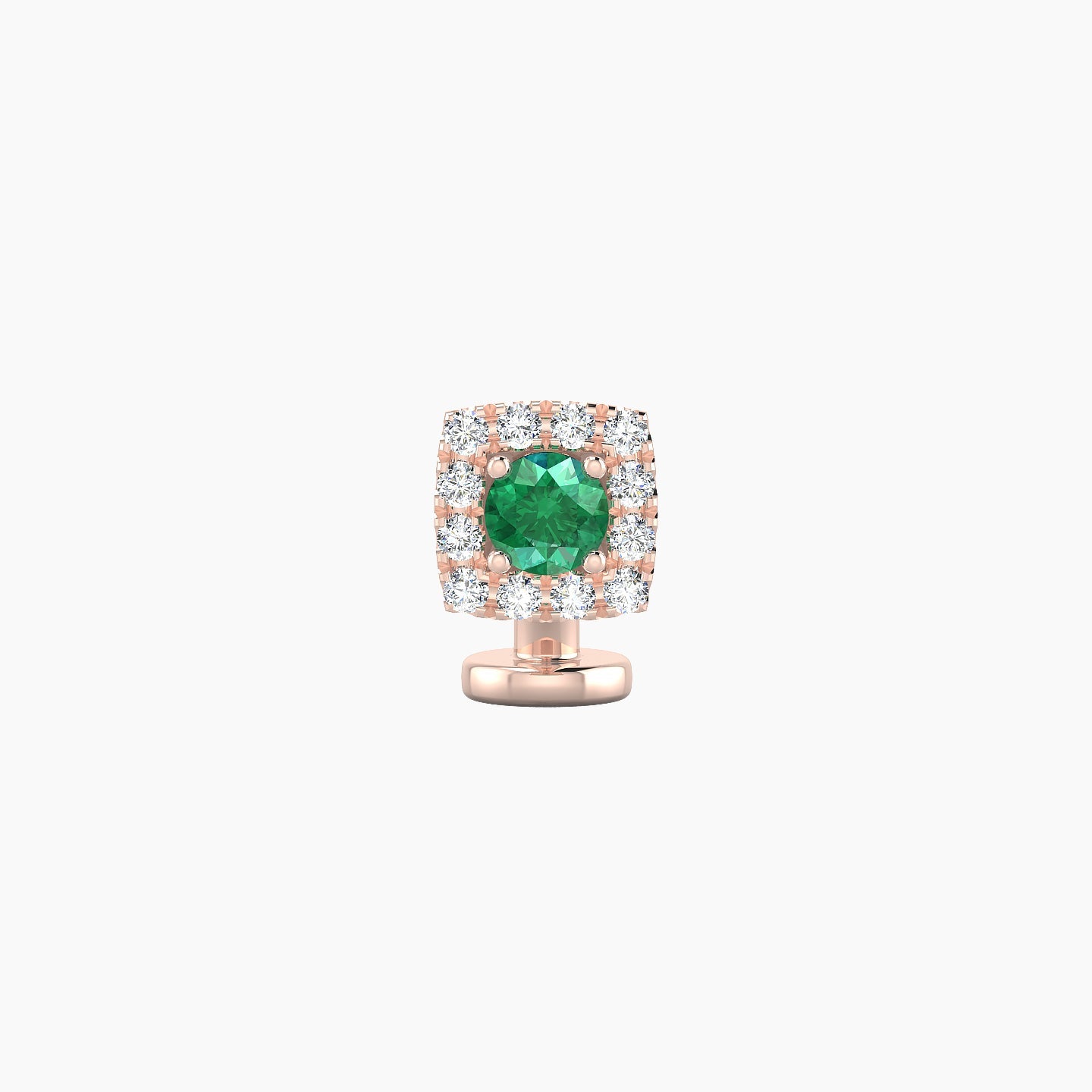 Diane | 18k Rose Gold 6 mm 5.5 mm Emerald & Diamond Floating Navel Piercing