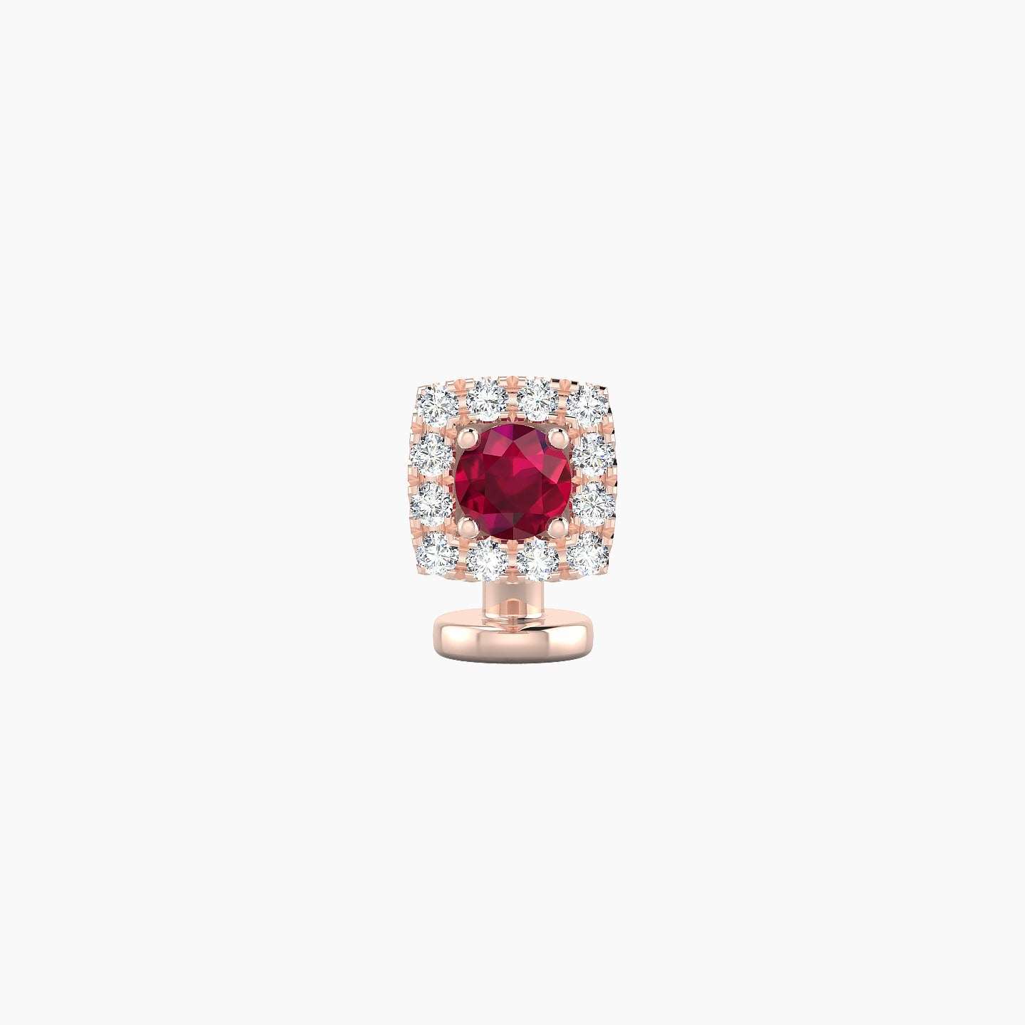 Diane | 18k Rose Gold 6 mm 5.5 mm Ruby & Diamond Floating Navel Piercing