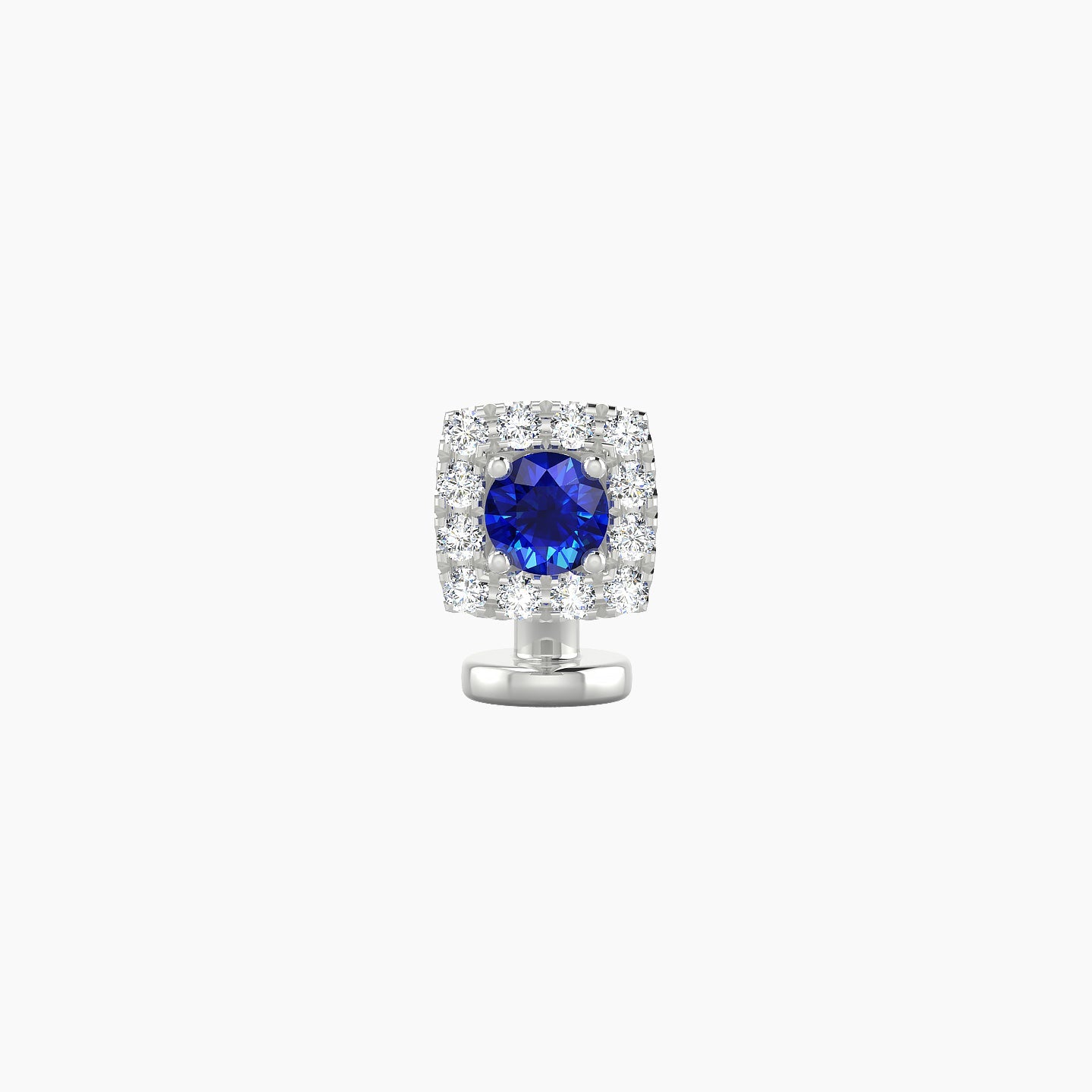 Diane | 18k White Gold 6 mm 5.5 mm Sapphire & Diamond Floating Navel Piercing