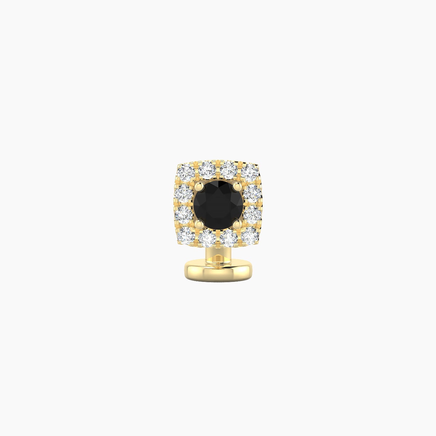 Diane | 18k Yellow Gold 6 mm 5.5 mm Black Diamond & Diamond Floating Navel Piercing