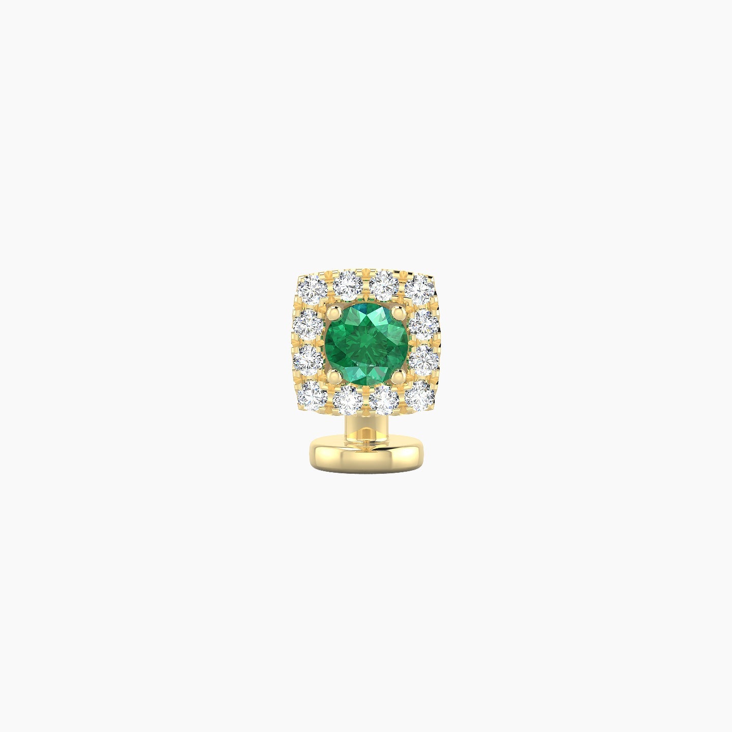 Diane | 18k Yellow Gold 6 mm 5.5 mm Emerald & Diamond Floating Navel Piercing