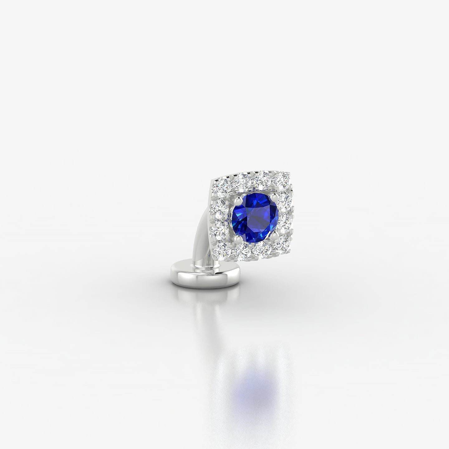 Diane | 18k White Gold 6 mm 5.5 mm Sapphire & Diamond Floating Navel Piercing