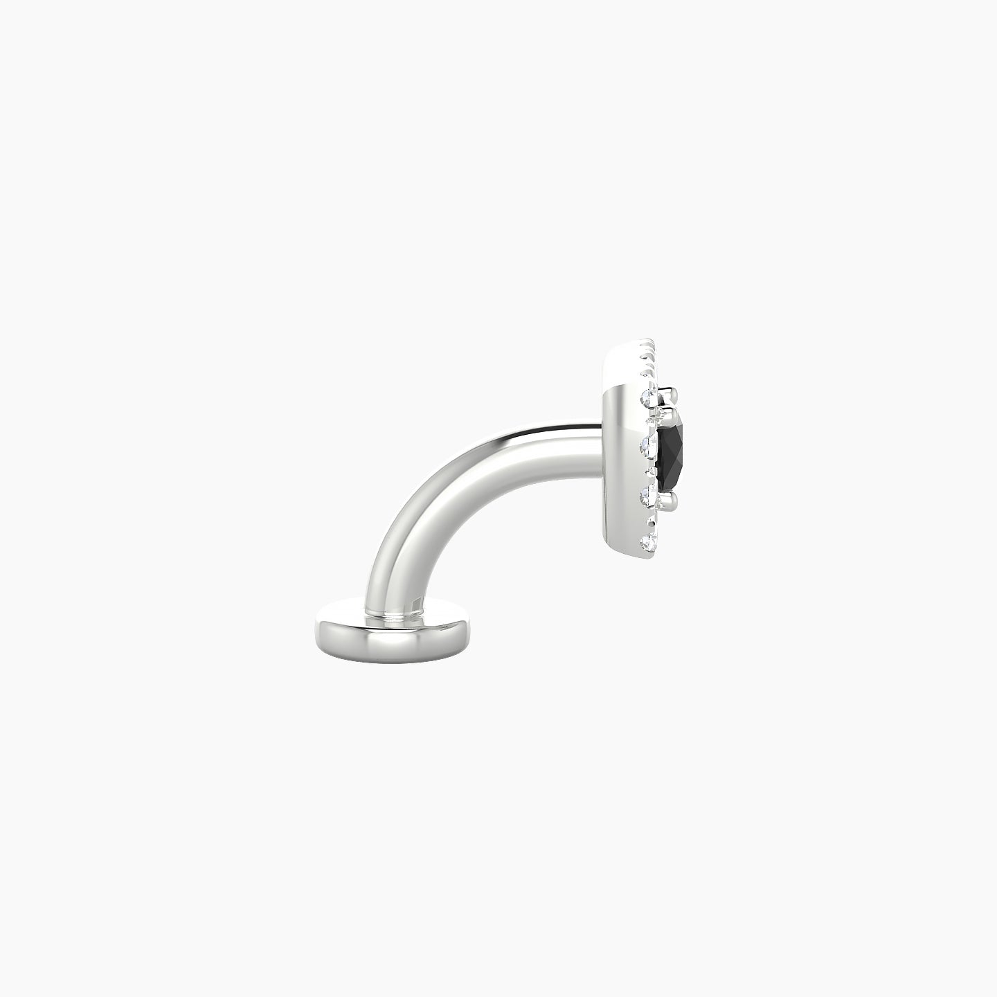 Diane | 18k White Gold 6 mm 5.5 mm Black Diamond & Diamond Floating Navel Piercing