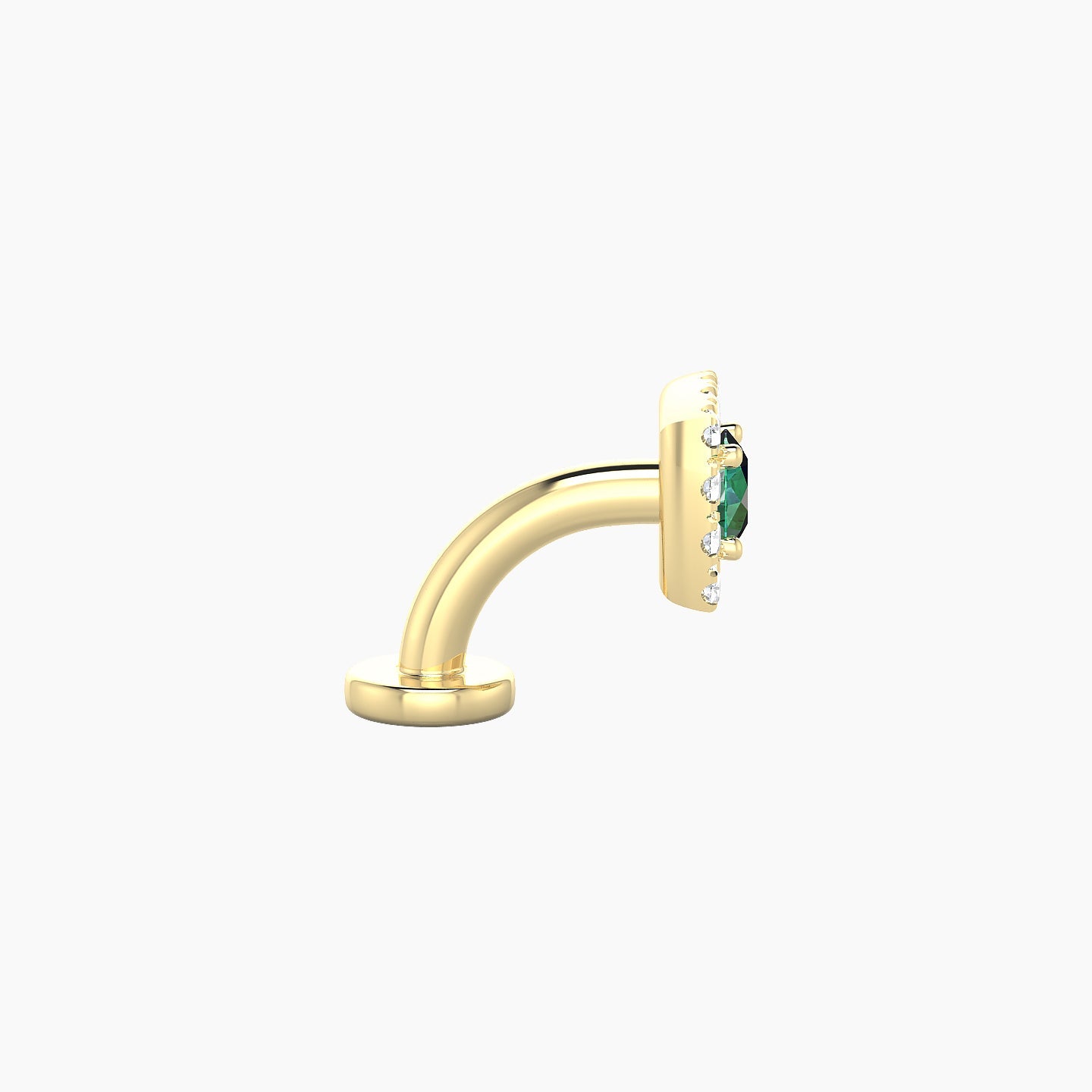 Diane | 18k Yellow Gold 6 mm 5.5 mm Emerald & Diamond Floating Navel Piercing
