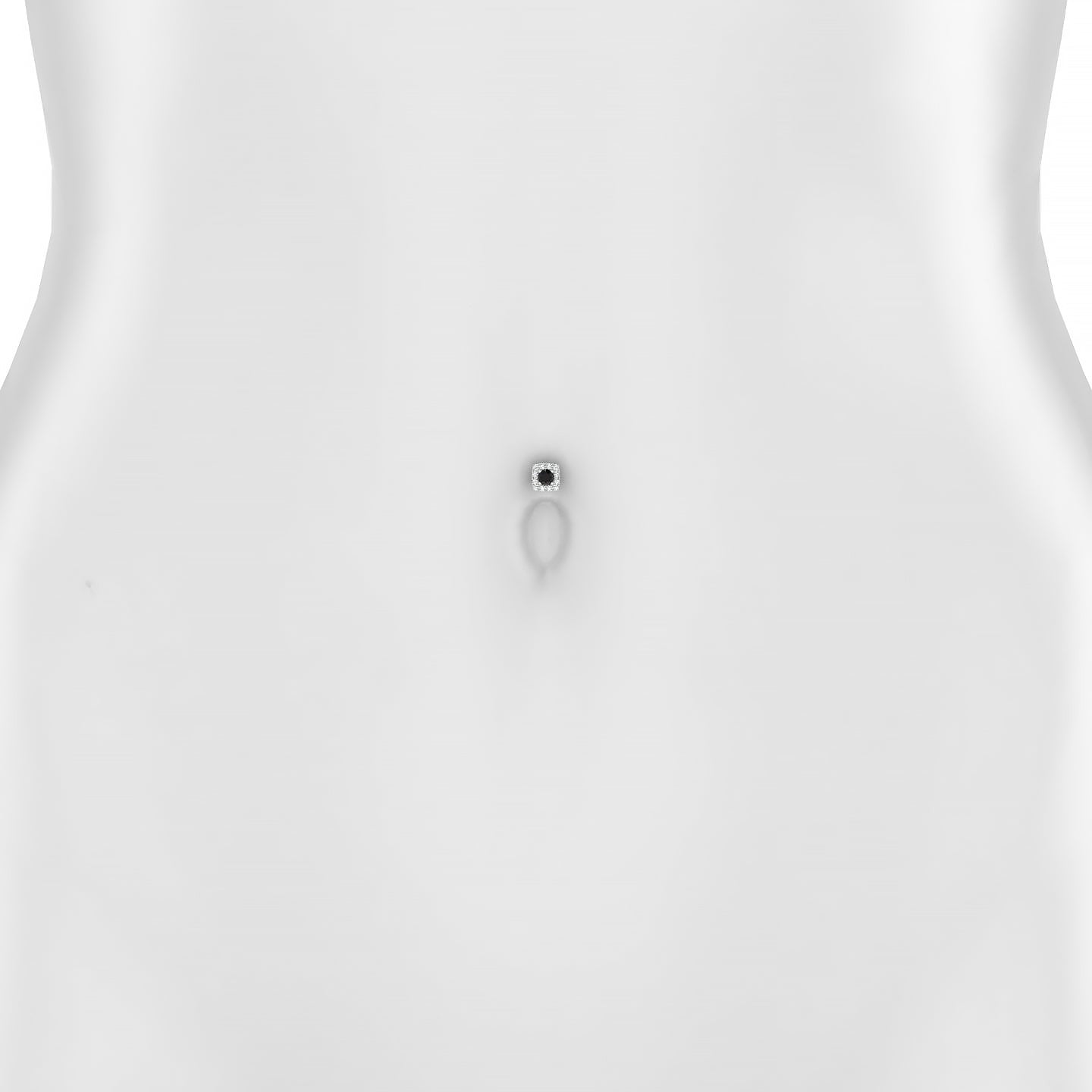 Diane | 18k White Gold 6 mm 5.5 mm Black Diamond & Diamond Floating Navel Piercing