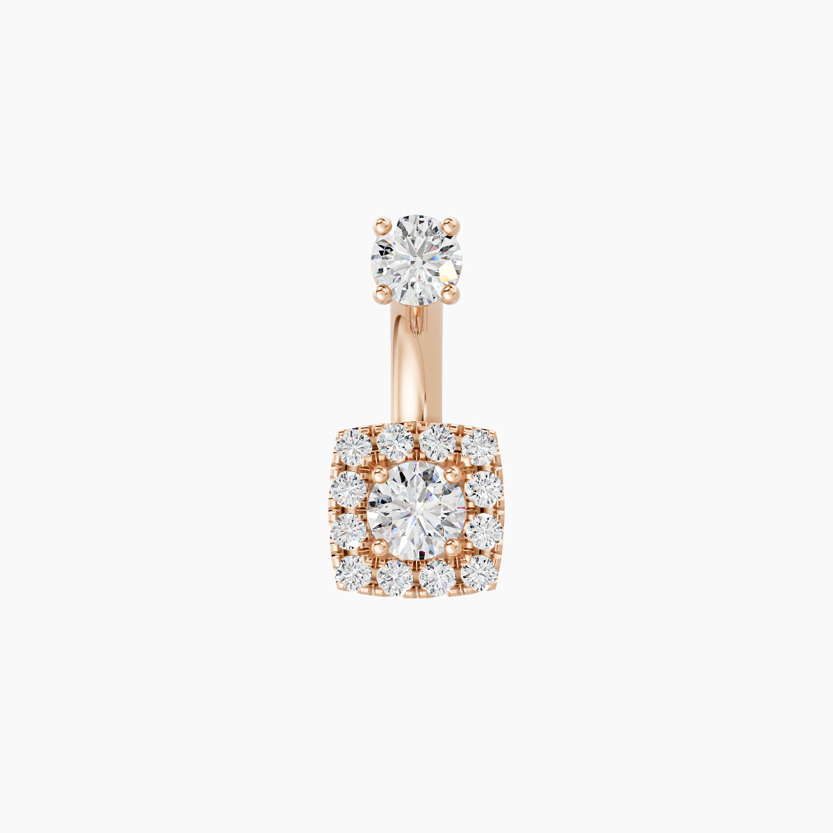 Diane | 18k Rose Gold 5.5 mm 6 mm Diamond Navel Piercing