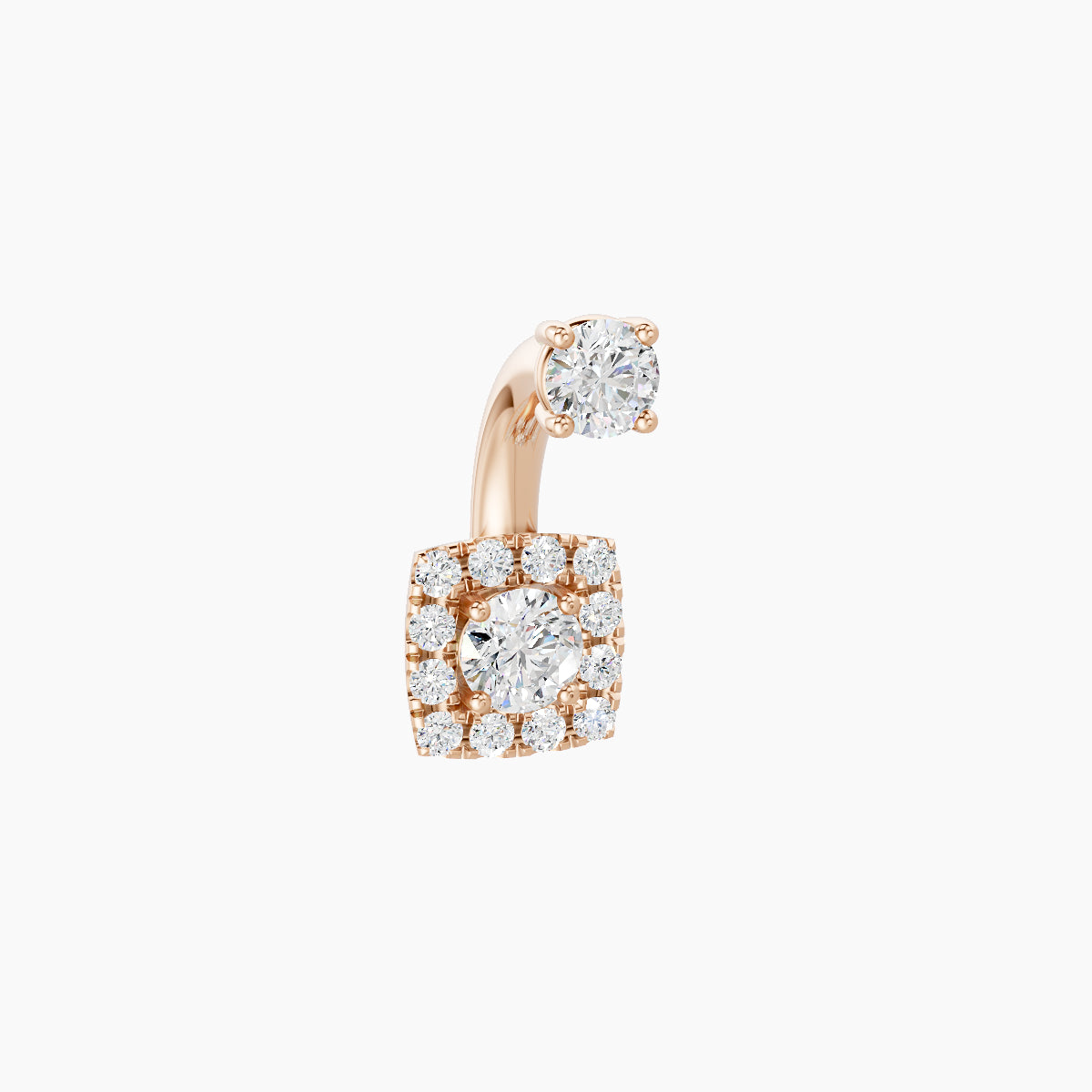 Diane | 18k Rose Gold 5.5 mm 6 mm Diamond Navel Piercing