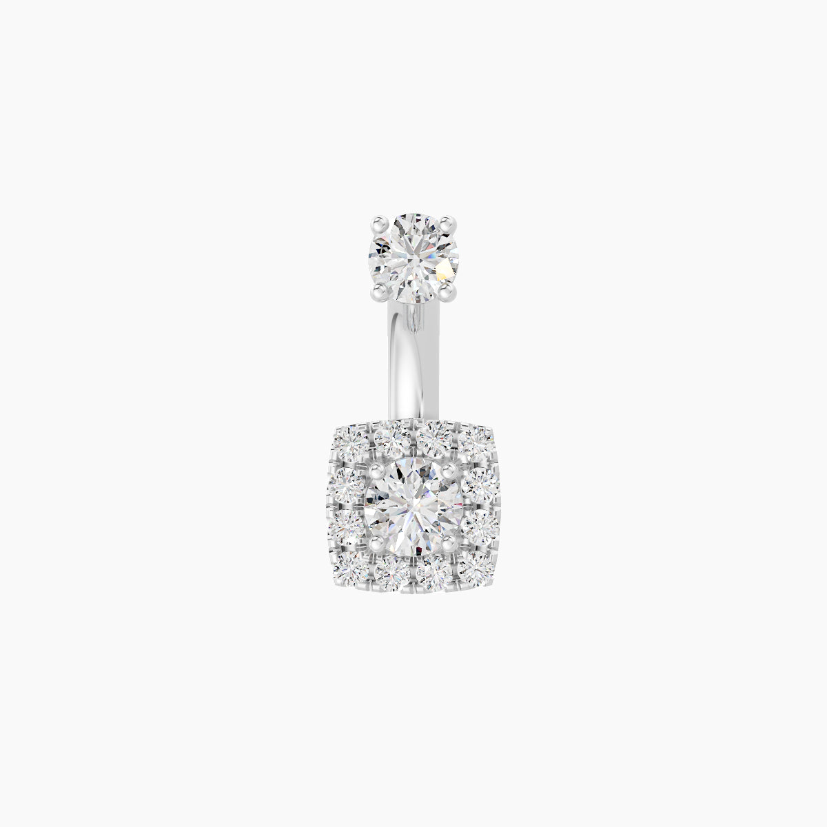 Diane | 18k White Gold 5.5 mm 6 mm Diamond Navel Piercing