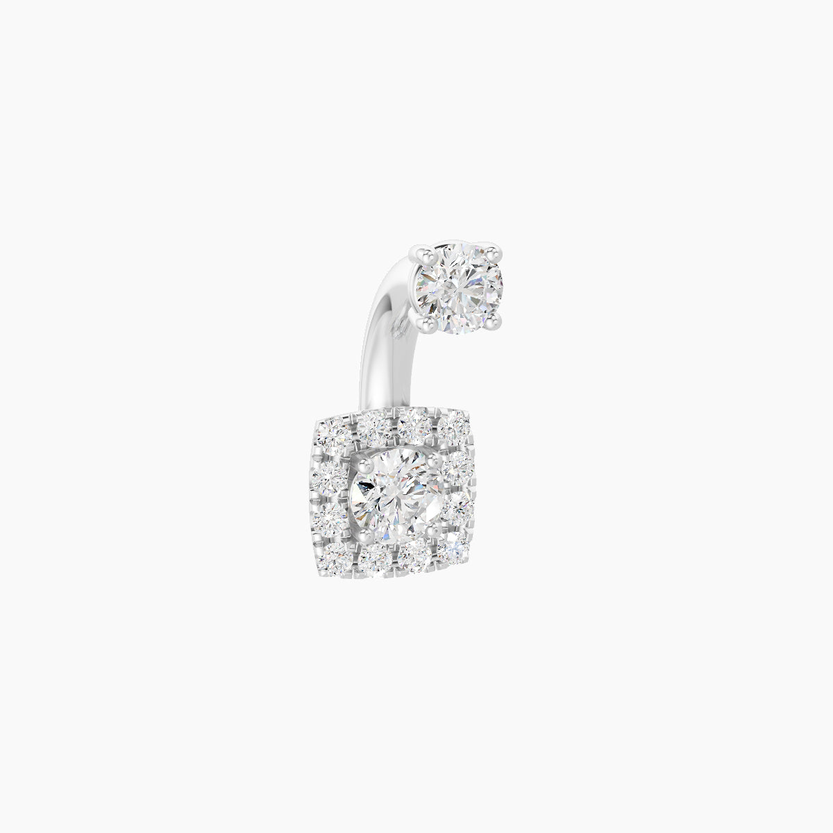 Diane | 18k White Gold 5.5 mm 6 mm Diamond Navel Piercing